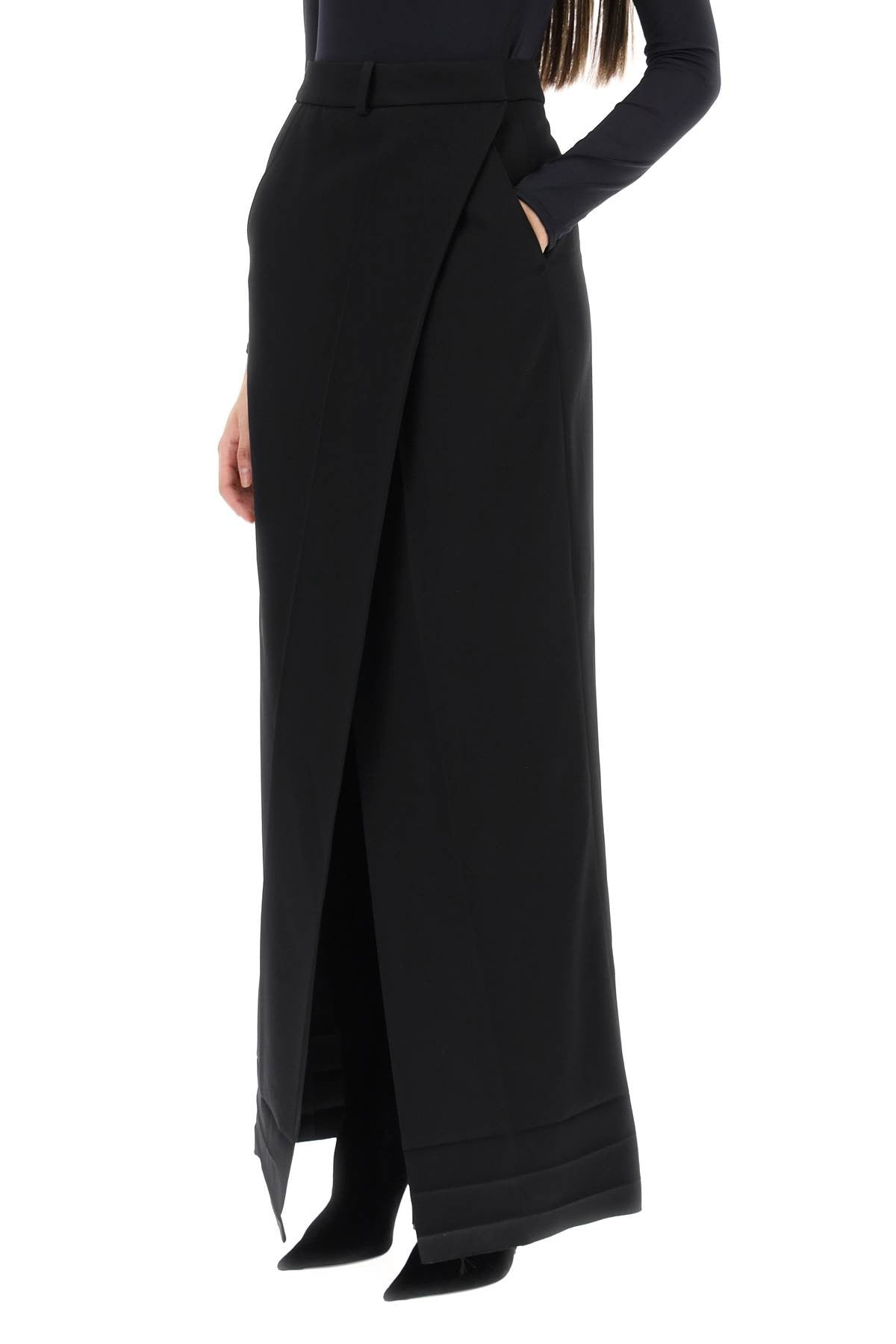 Maxi Wrap Skirt In Light Wool