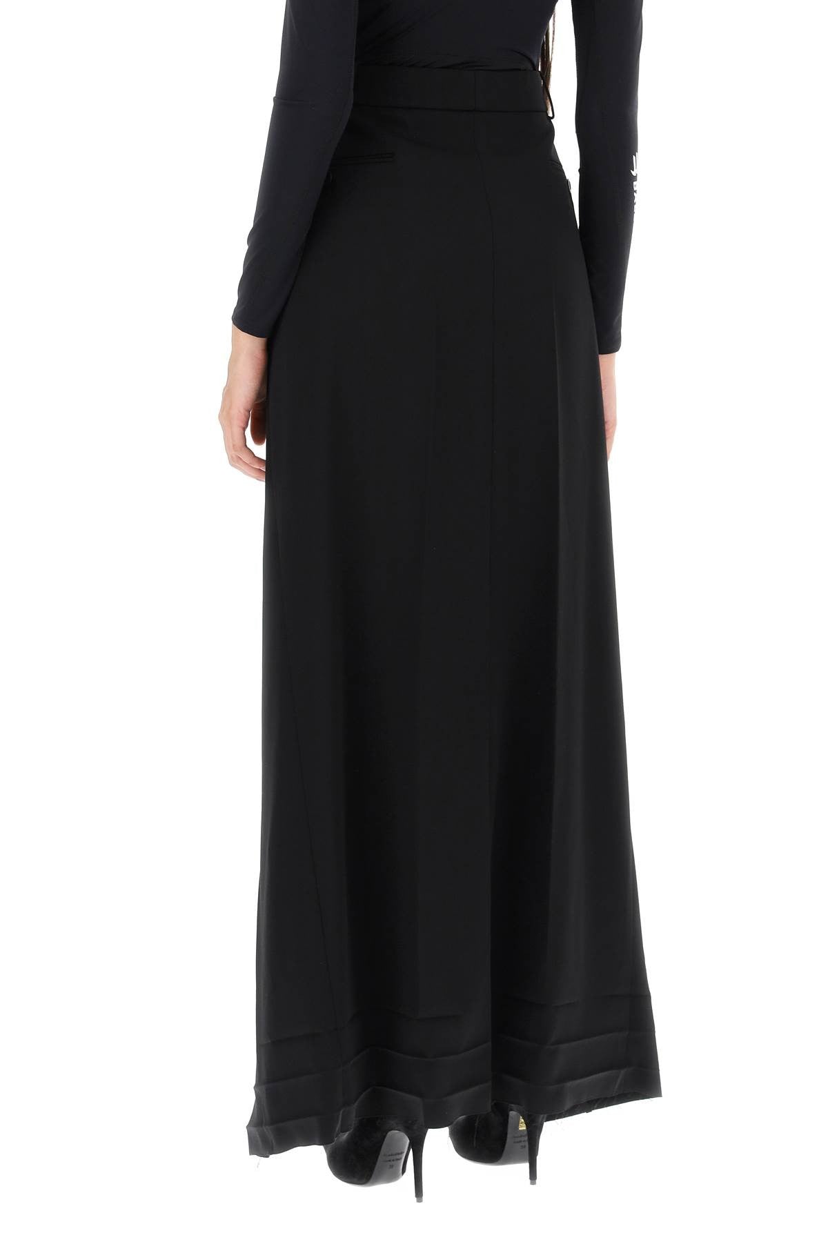 Maxi Wrap Skirt In Light Wool