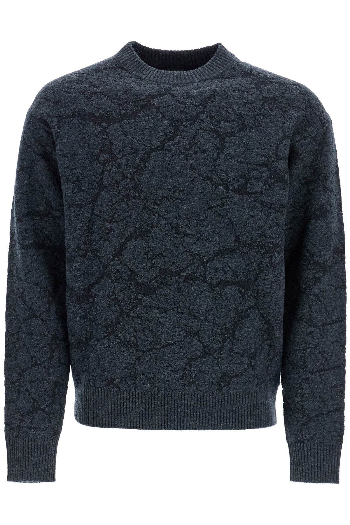 men's black wool sweater with wide neck regular fit