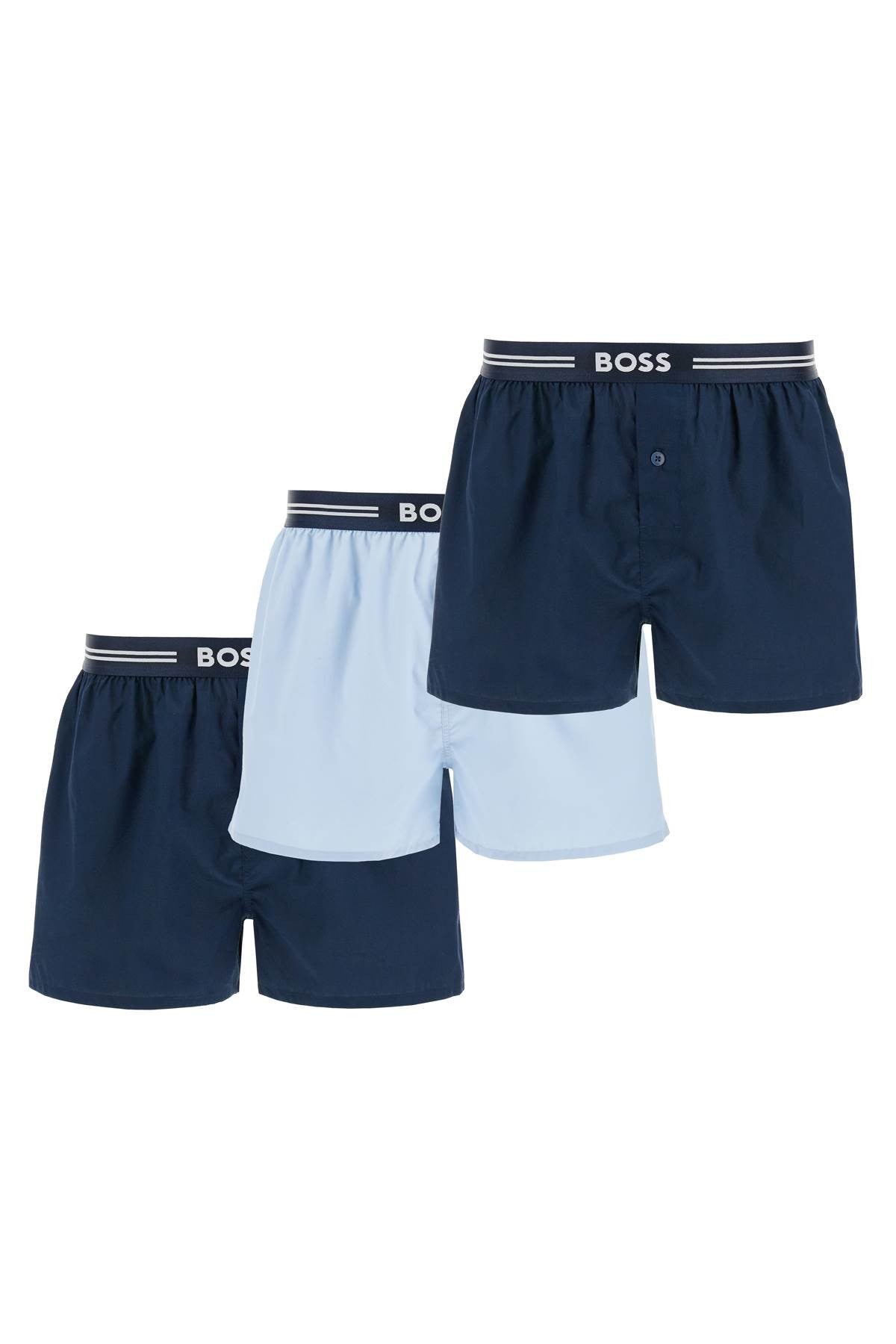 men's boxer 3 pairs dark blue cotton