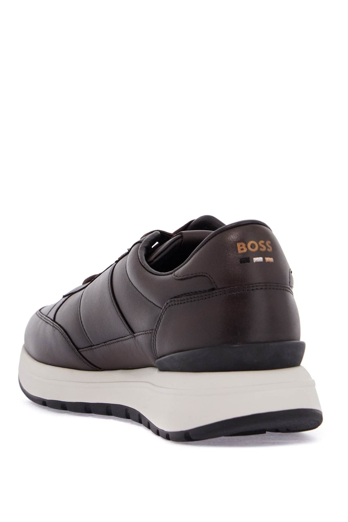 men's dark brown leather sneakers with rubber sole jace_runn_bu
