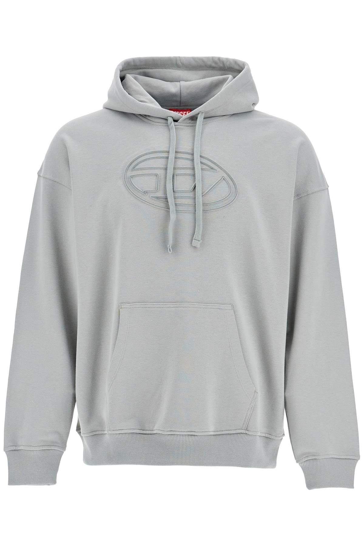 men's grey cotton hoodie with kangaroo pocket