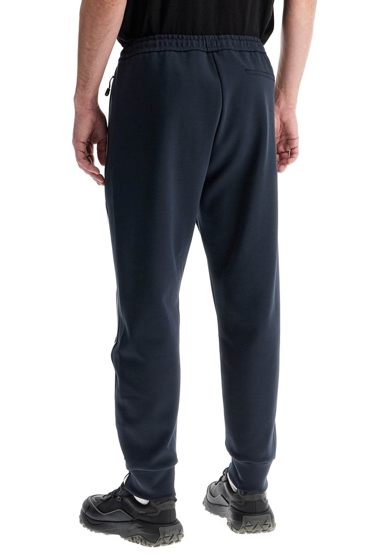 men's high-waisted dark blue hadiko pants with zip pockets