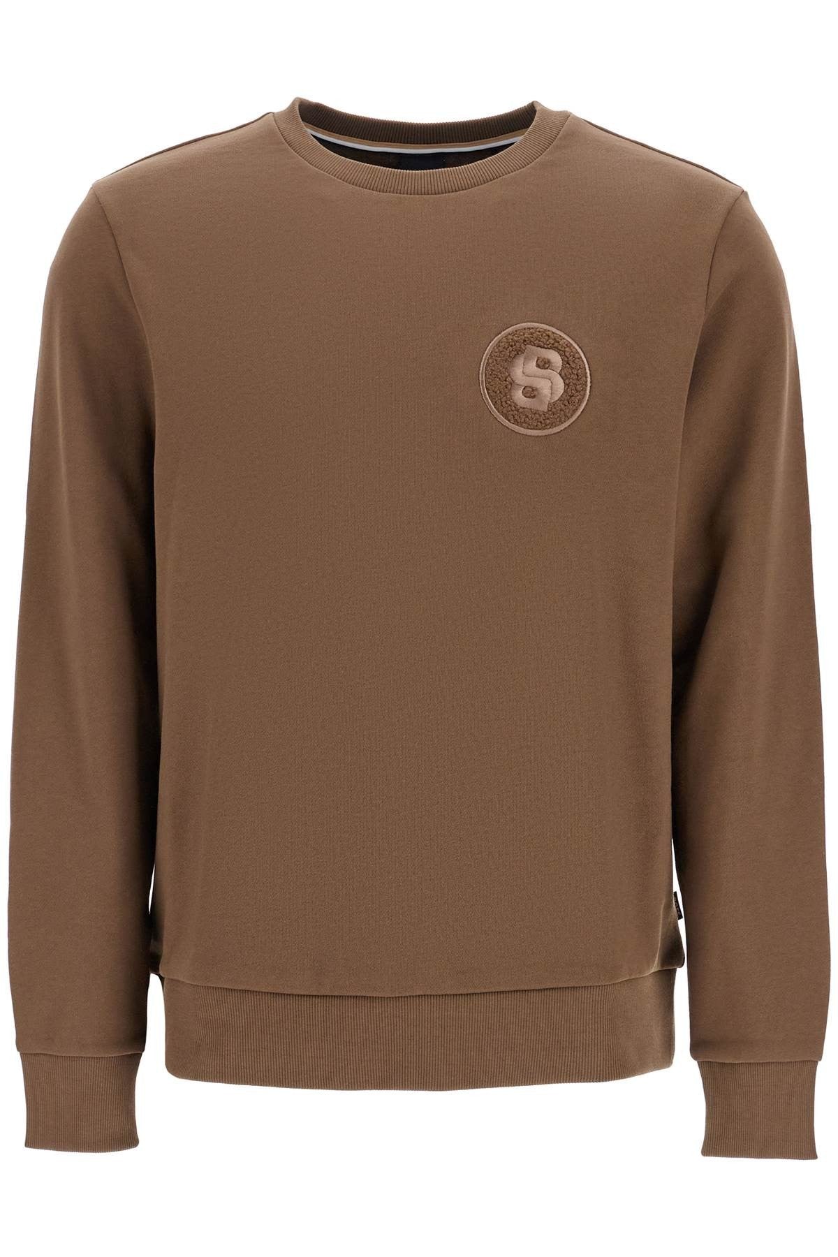 men's long sleeve crew neck cotton sweatshirt in green