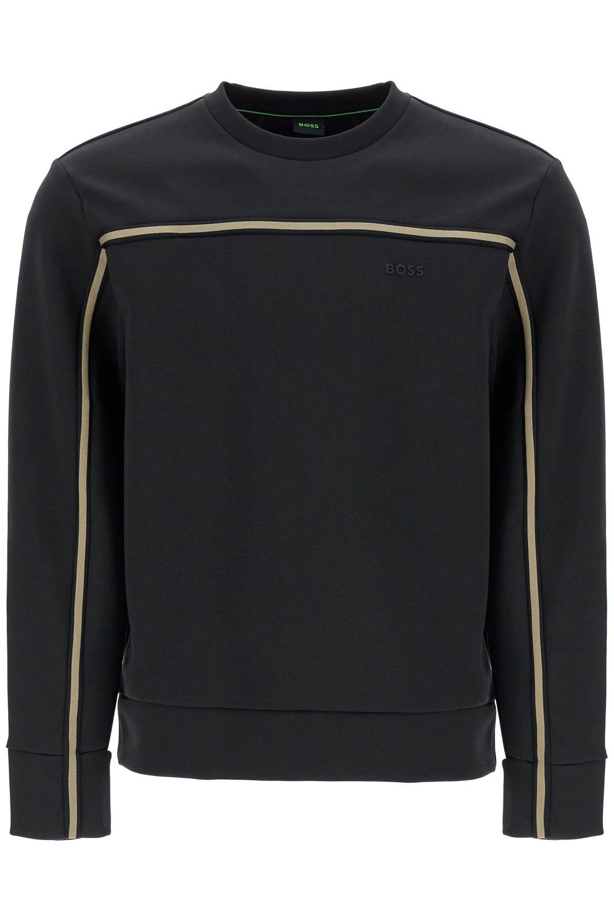 men's slim fit long sleeve black sweatshirt