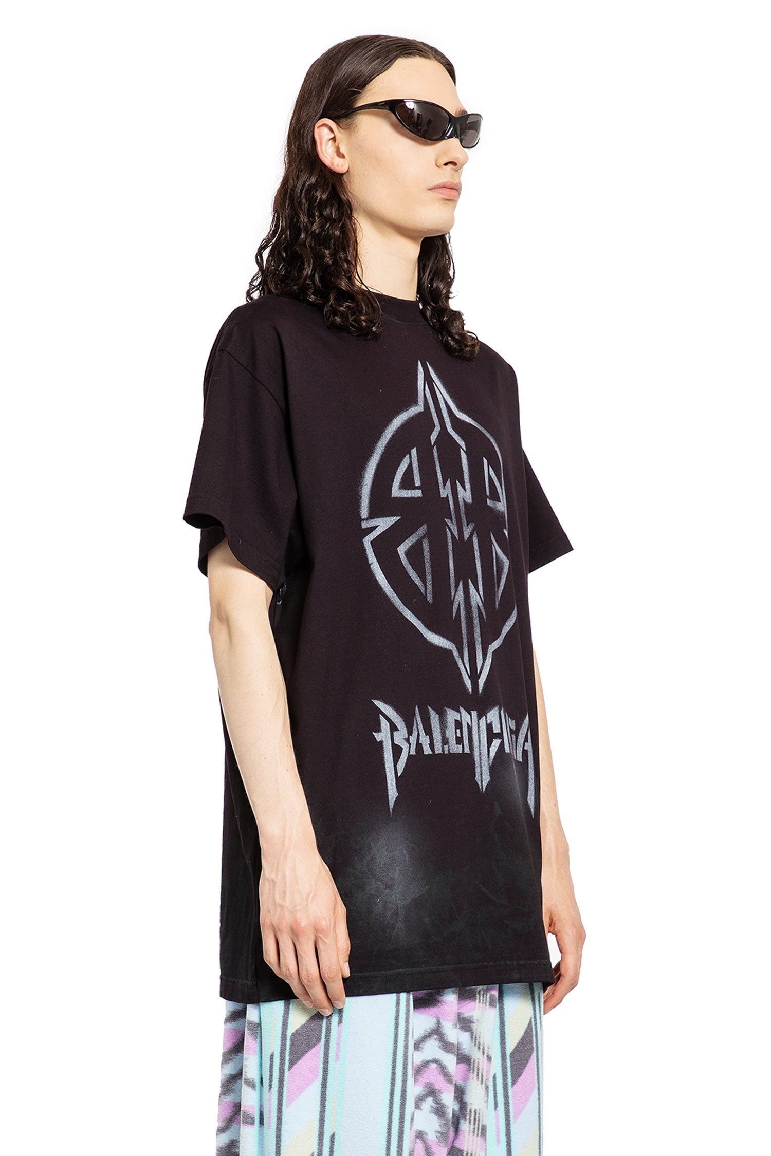 Metal Bb Stencil T-Shirt Oversized In Vintage Jersey