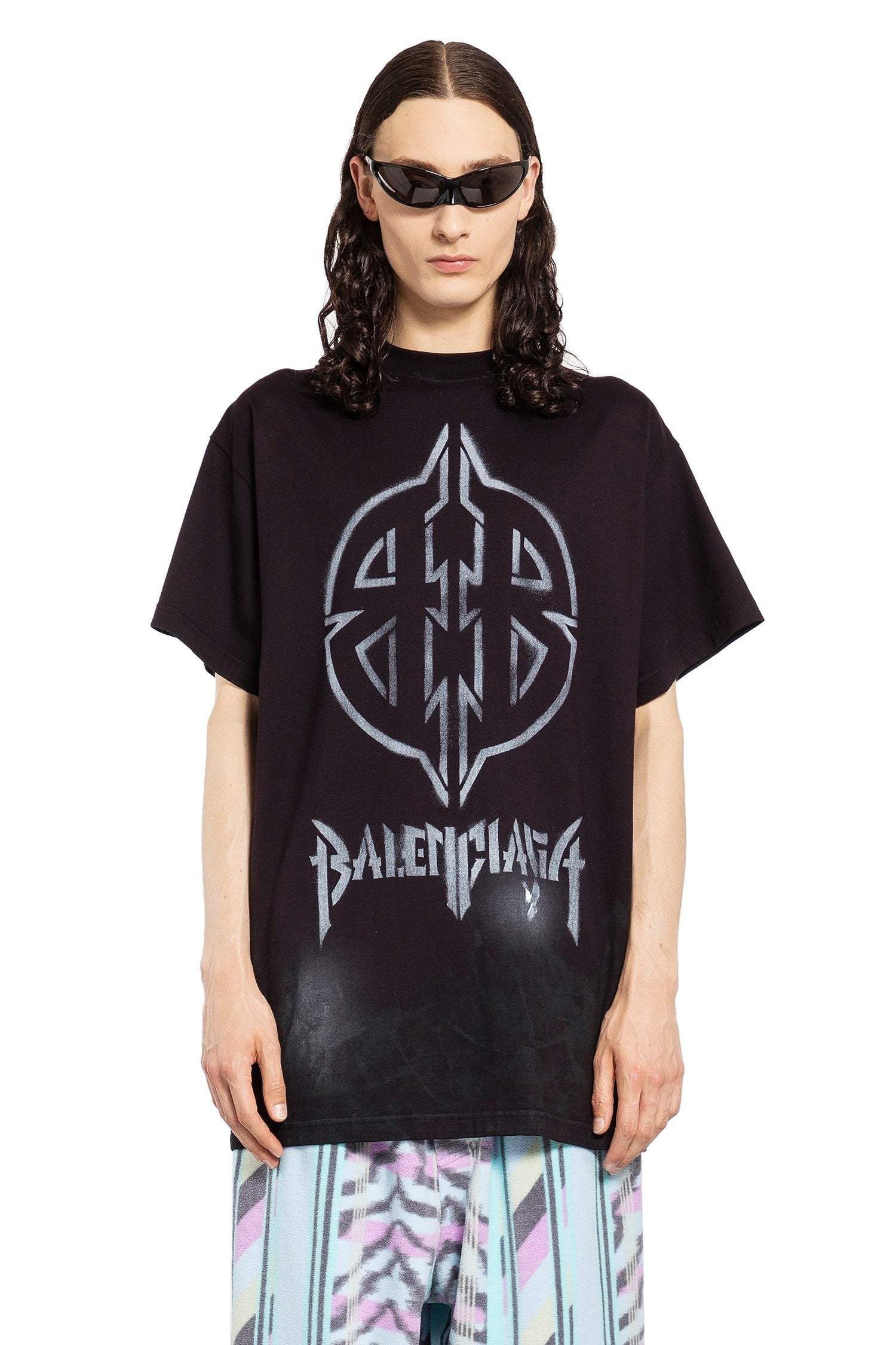 Metal Bb Stencil T-Shirt Oversized In Vintage Jersey