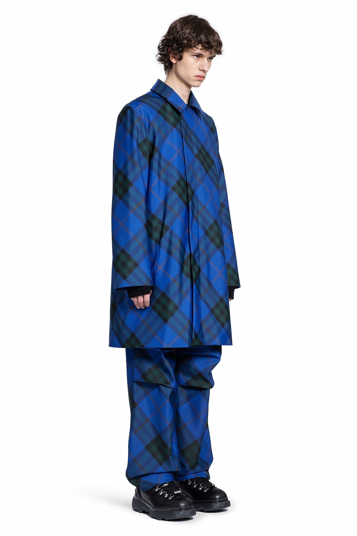 Mid-Length Check Car Coat