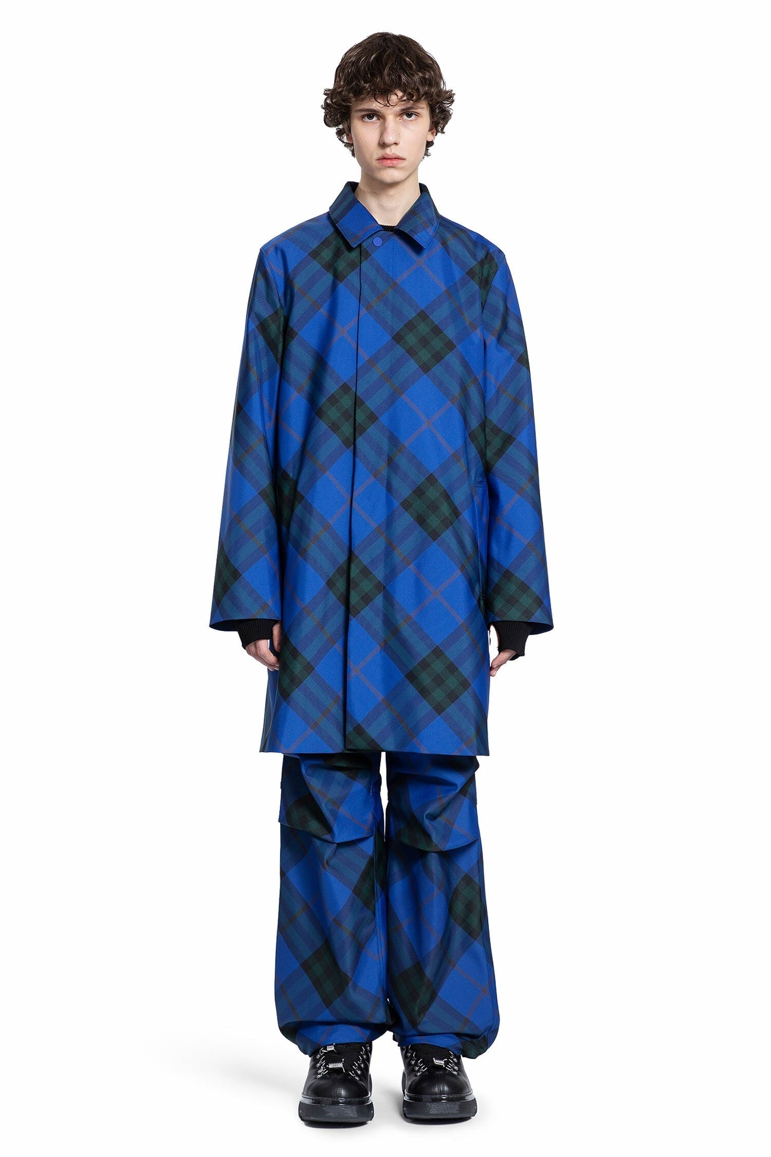 Mid-Length Check Car Coat