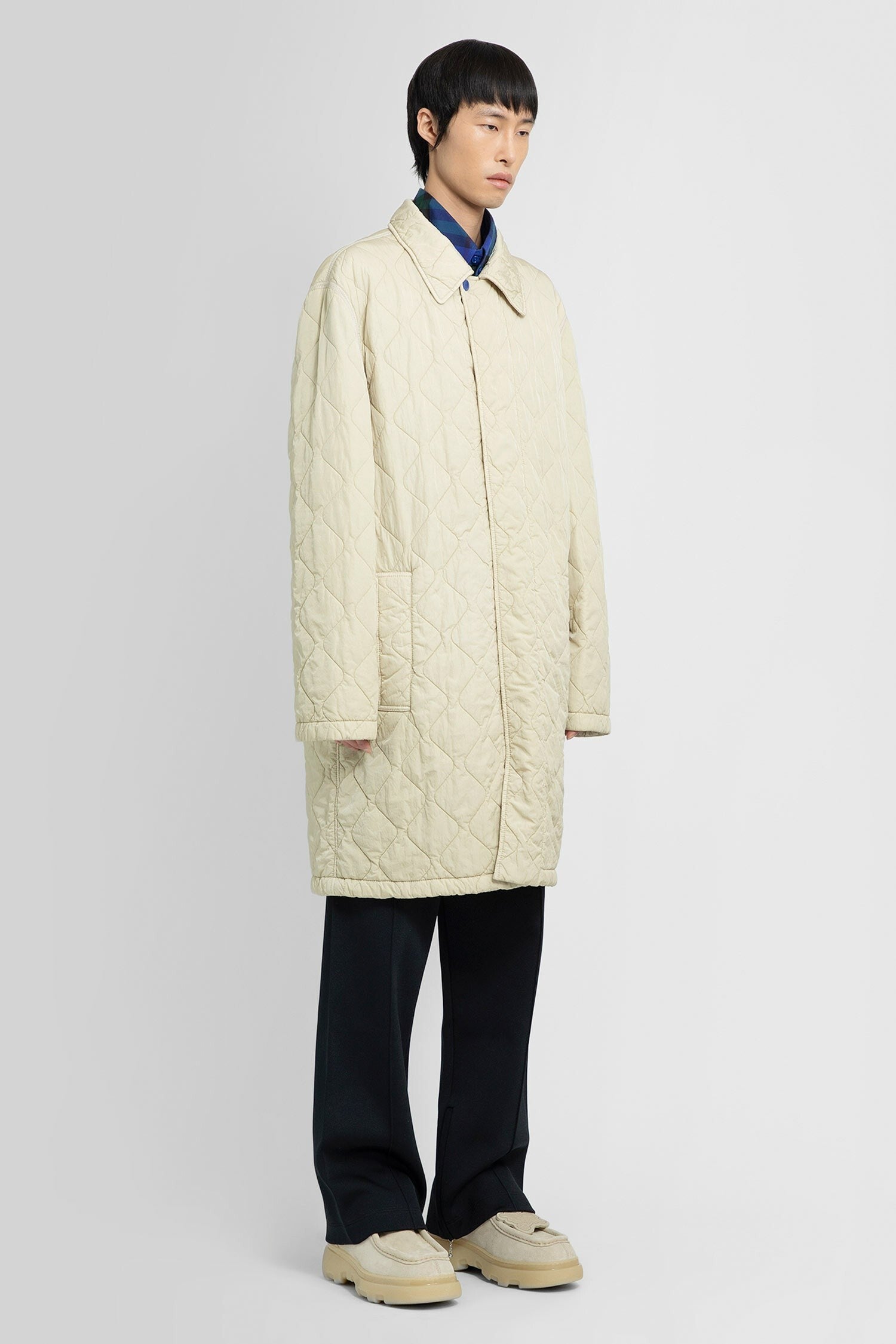 Mid-Length Quilted Nylon Car Coat
