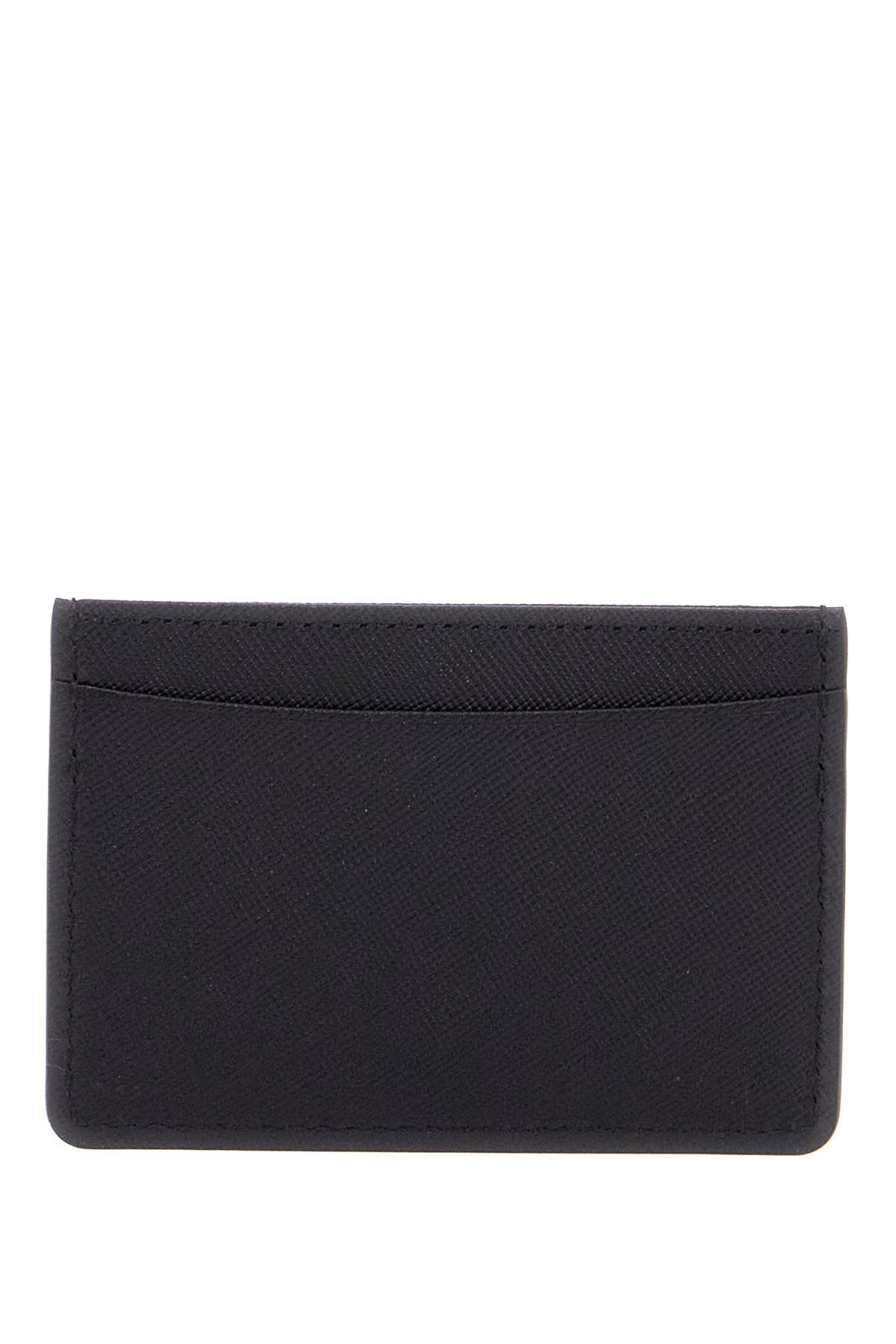 minimalist black calfskin credit card holder