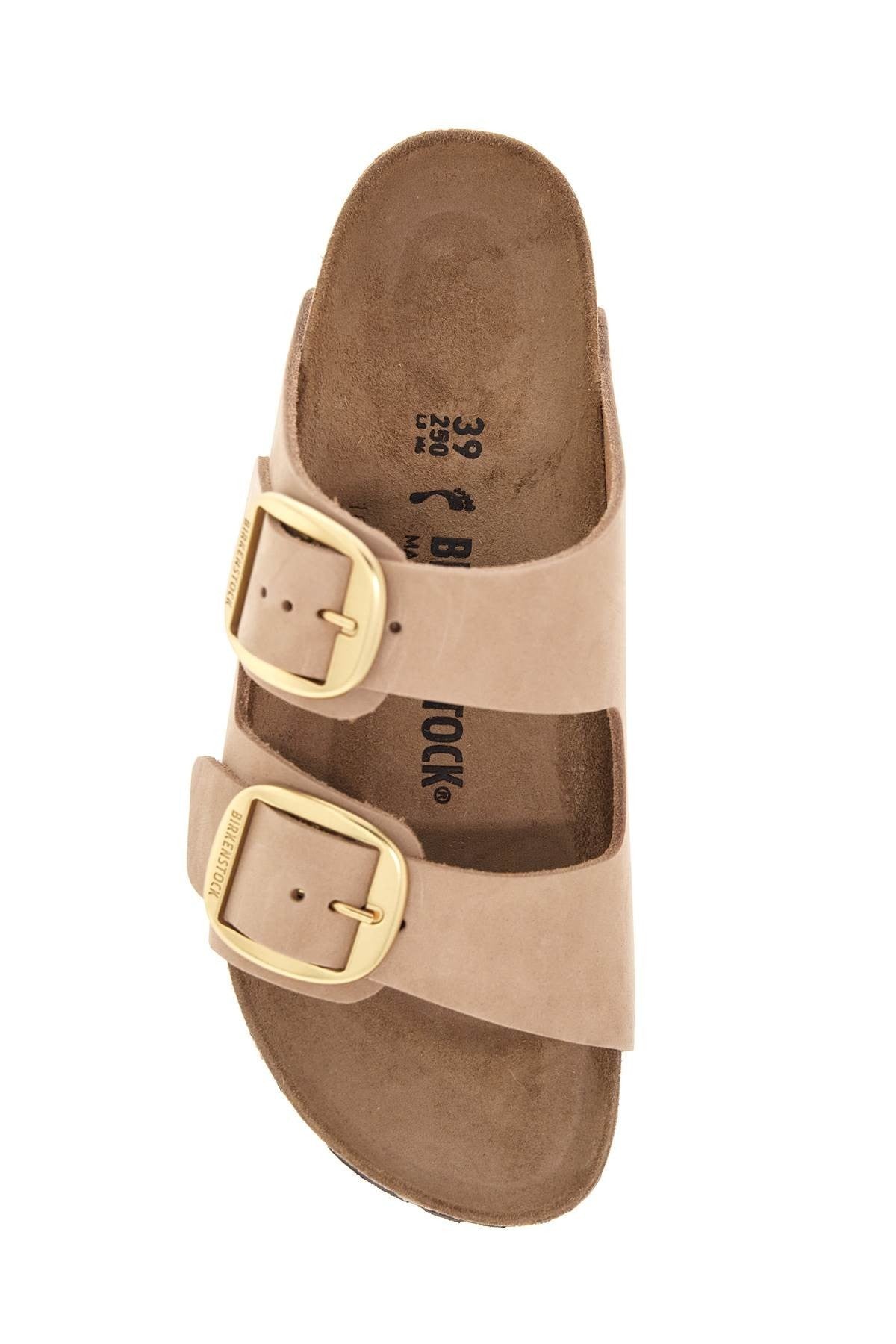 nubuck leather sandals sandcastle with golden buckles