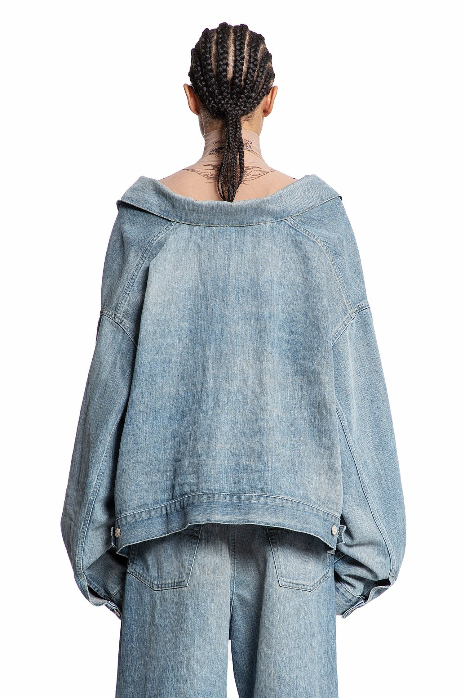 Off Shoulder Jacket In Organic Selvedge Denim