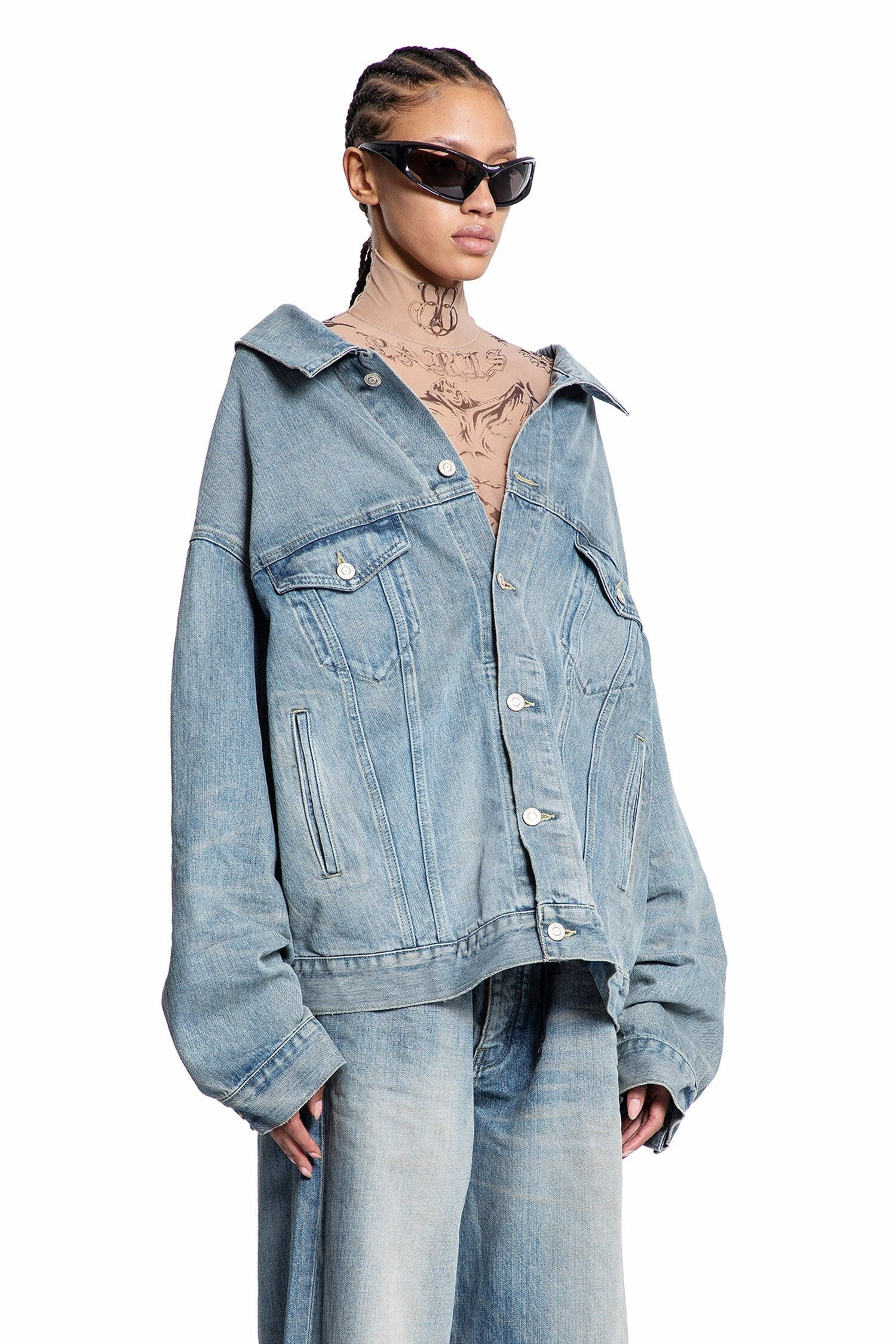 Off Shoulder Jacket In Organic Selvedge Denim