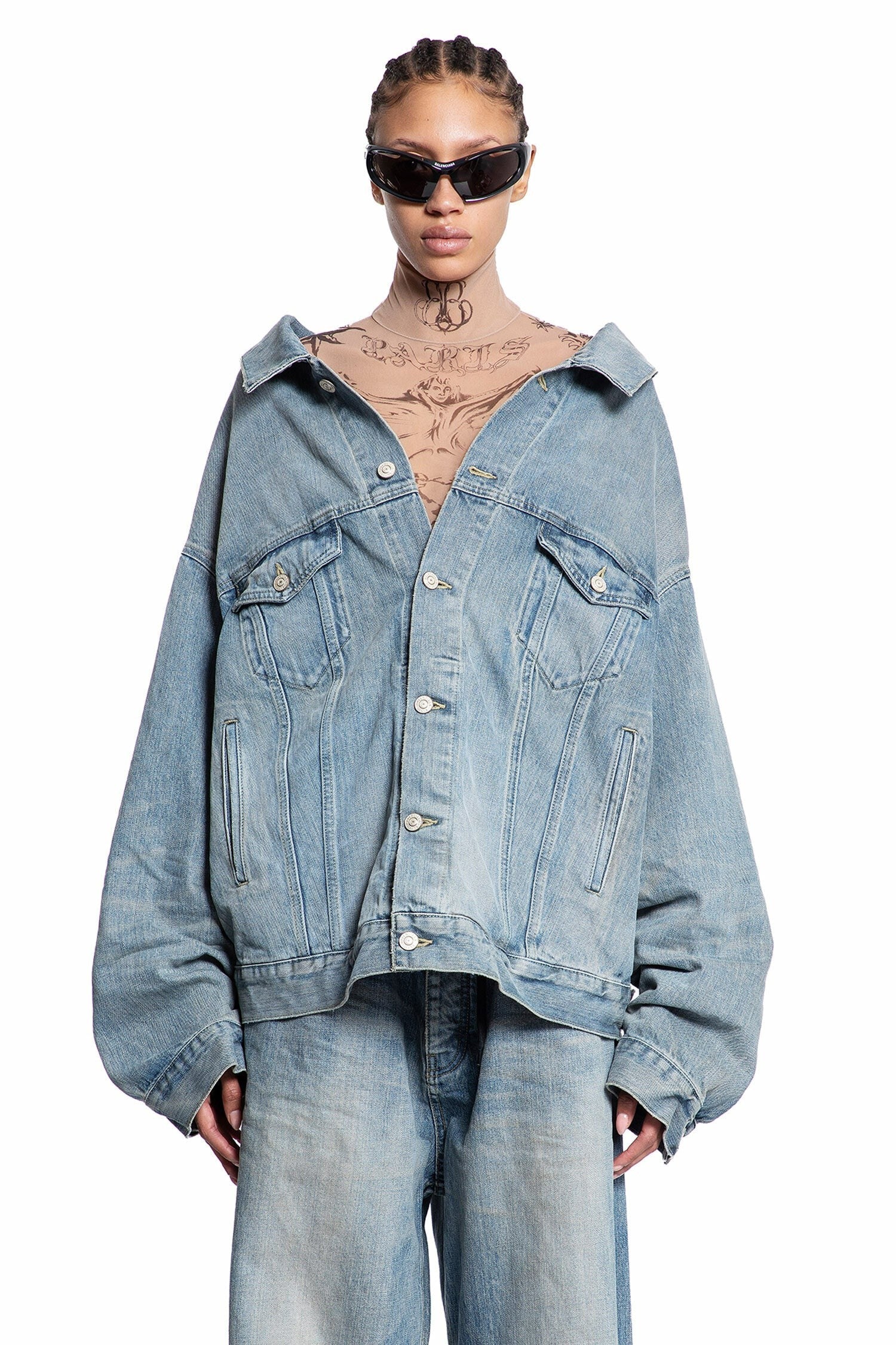 Off Shoulder Jacket In Organic Selvedge Denim