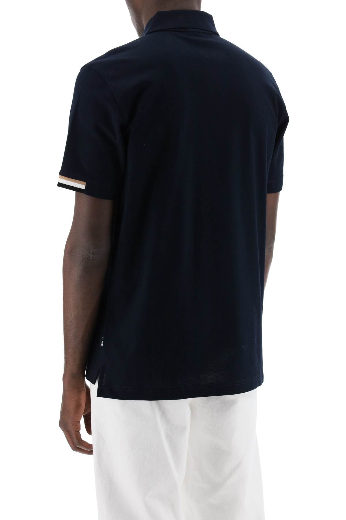 parlay polo shirt with stripe detail
