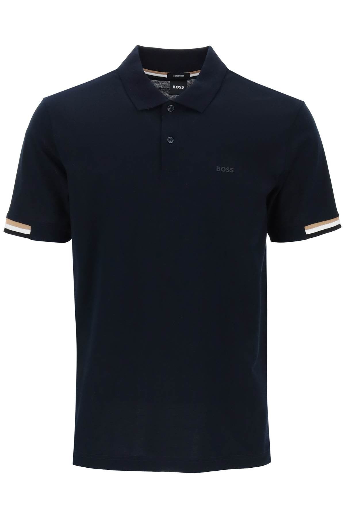 parlay polo shirt with stripe detail