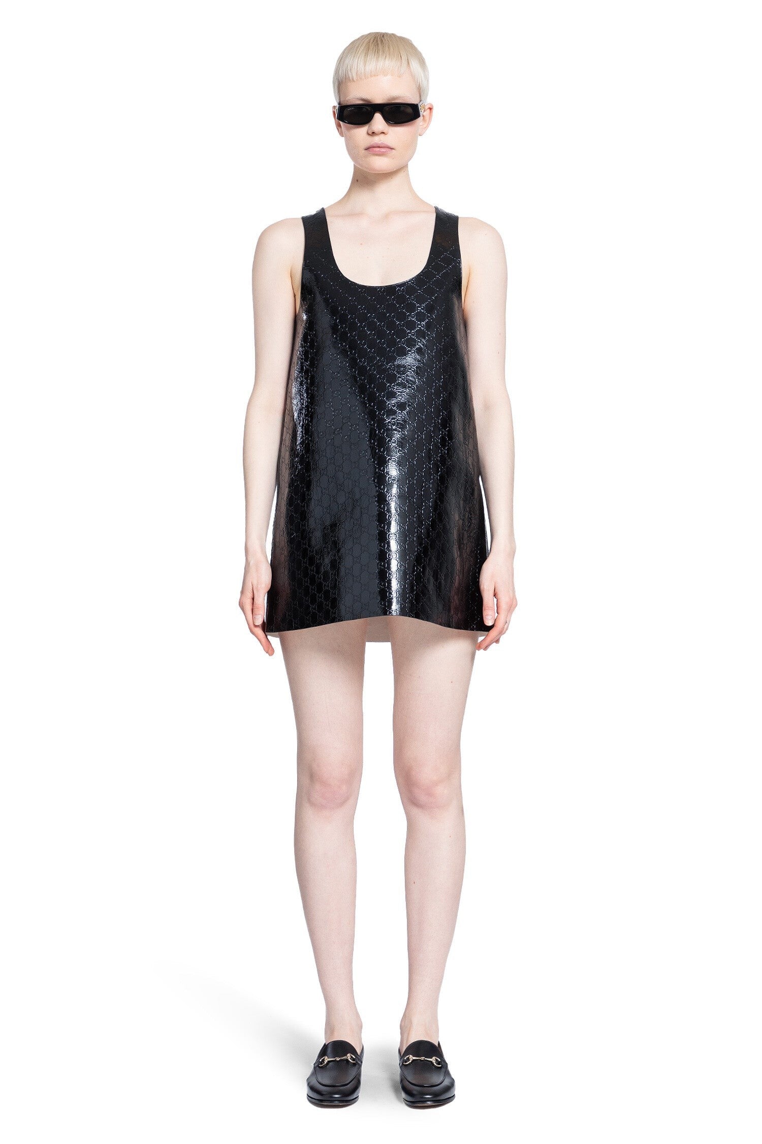 Patent Leather Logo Dress