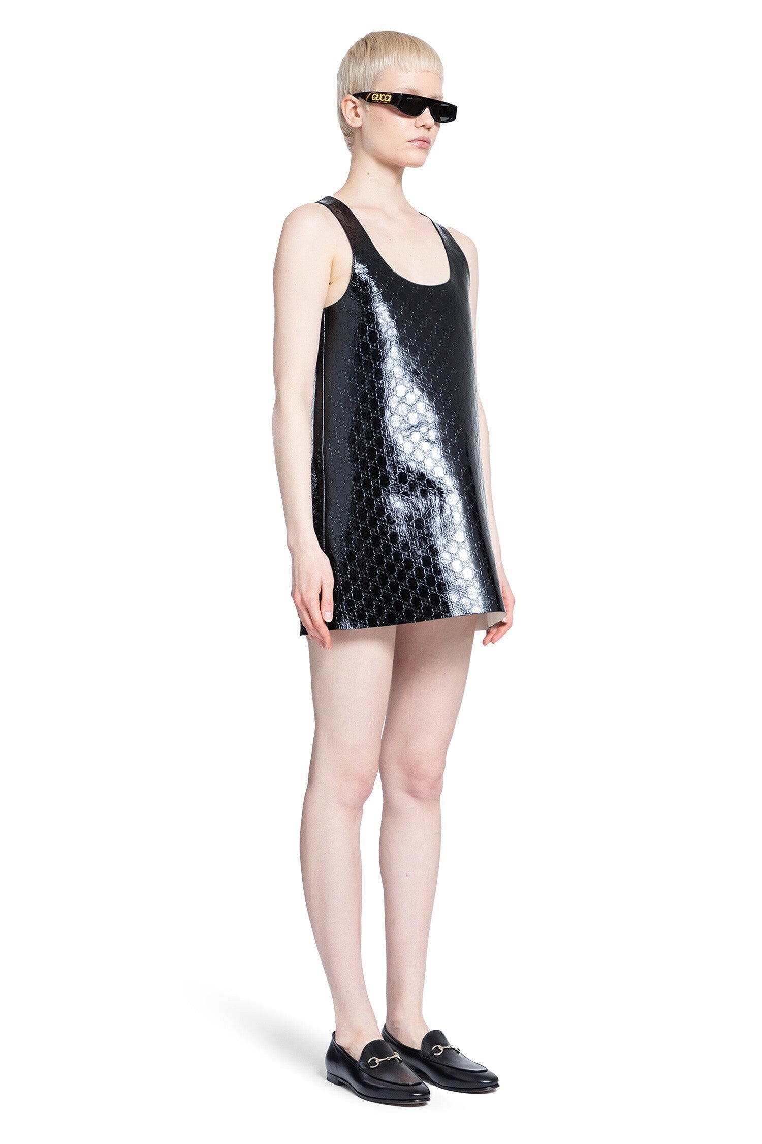 Patent Leather Logo Dress