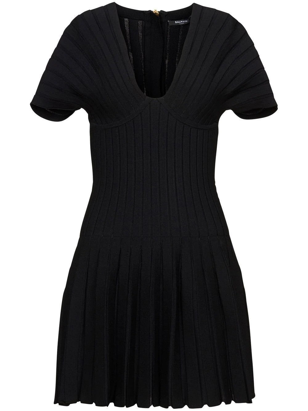 Pleated Knit Short Dress