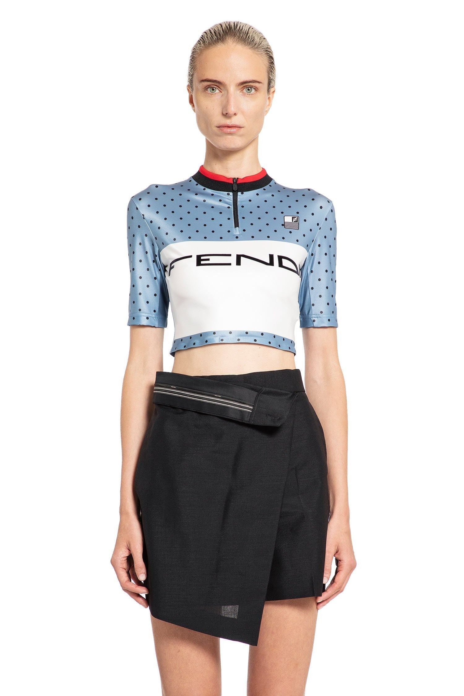 Polkadot Cycling Logo Crop Top