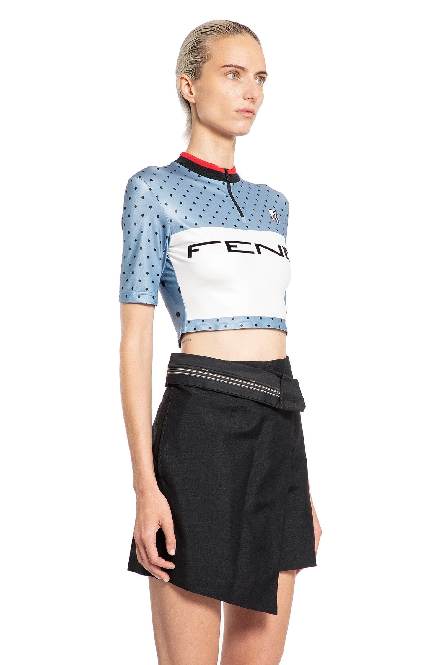 Polkadot Cycling Logo Crop Top