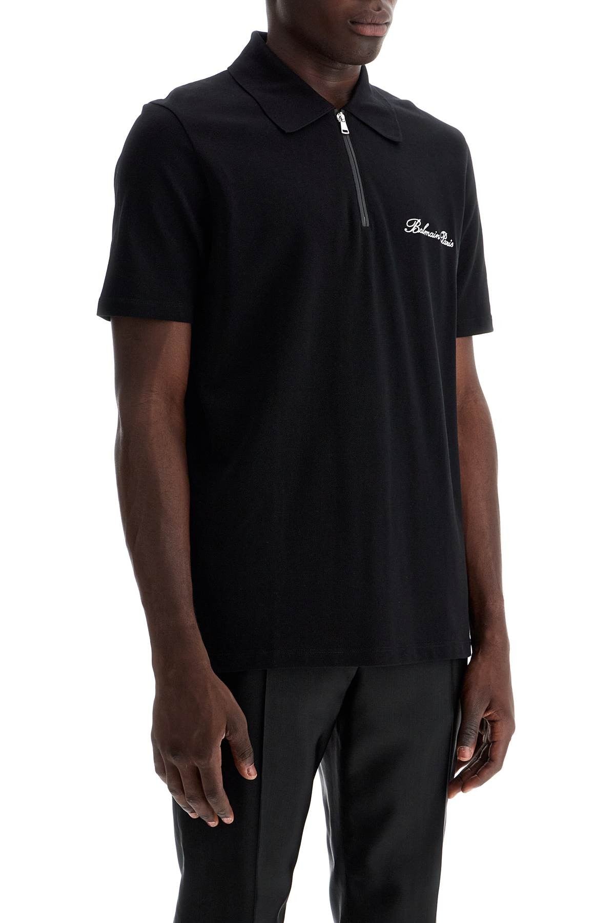 polo shirt with embroidered logo letter