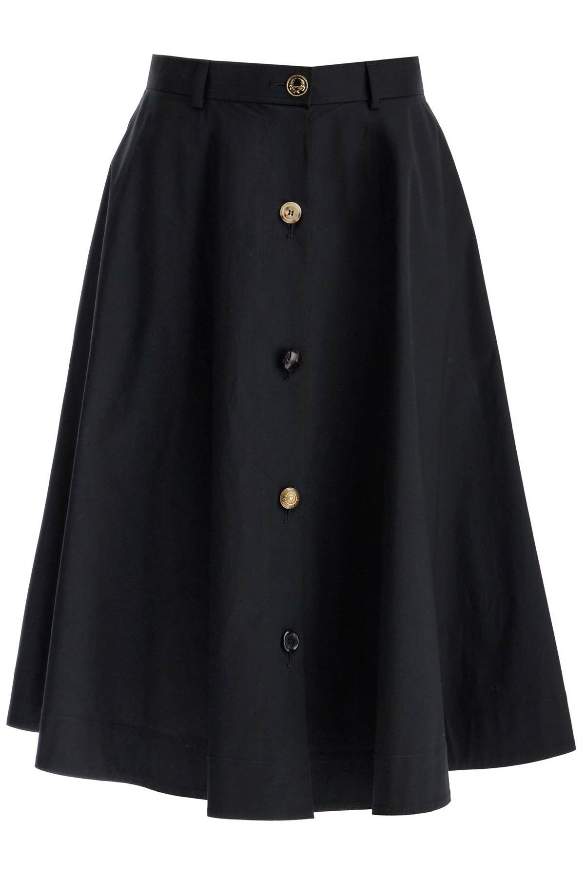 'poplin skirt with buttons'