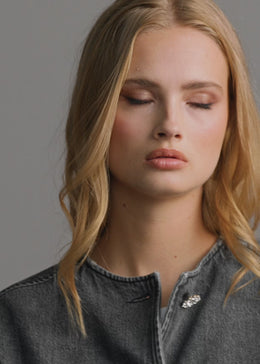 Cropped Denim Jacket Mid Authentic Grey