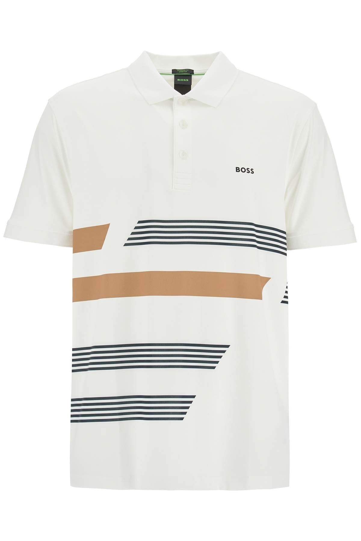 printed stretch jersey polo shirt