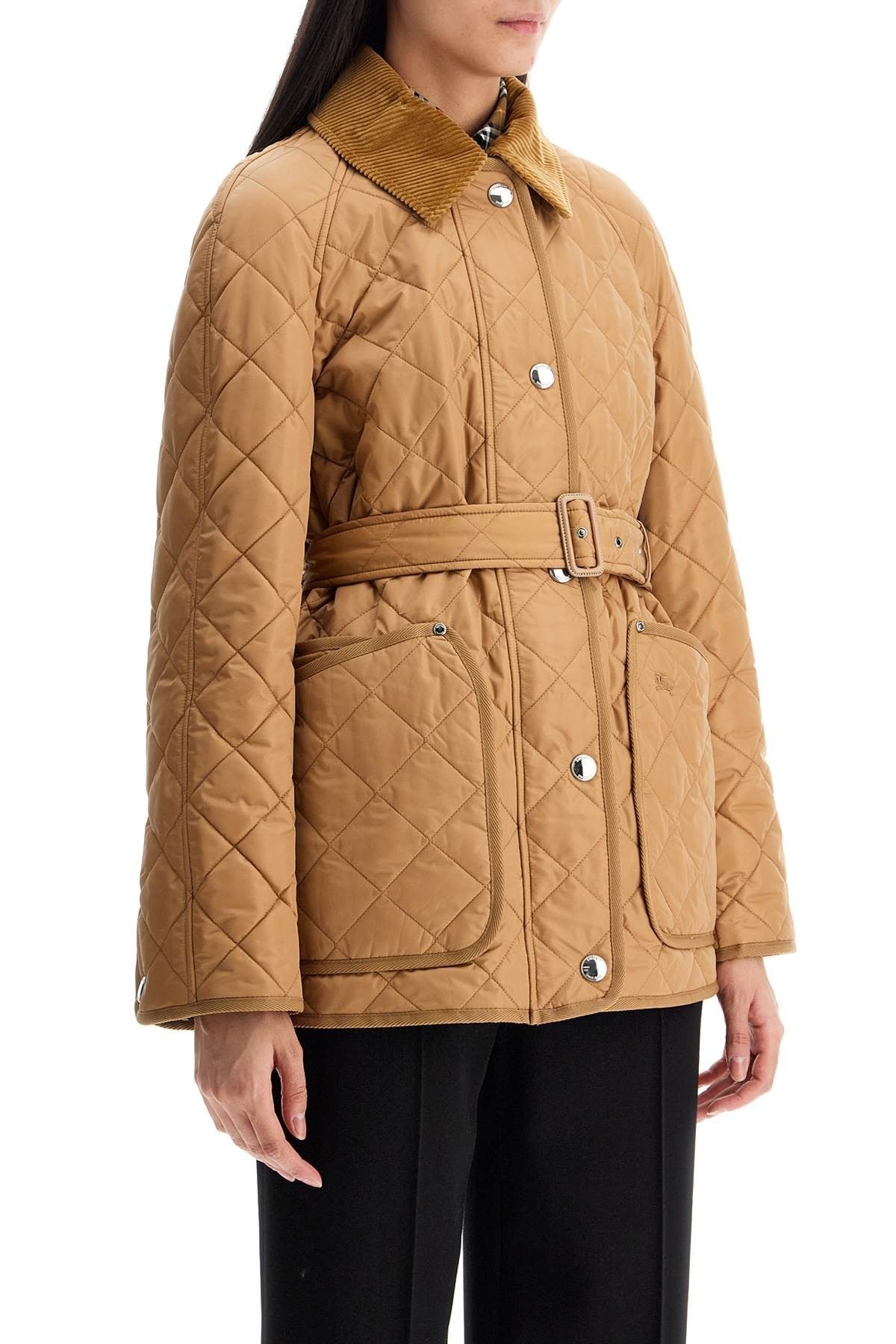 quilted jacket with belt pen