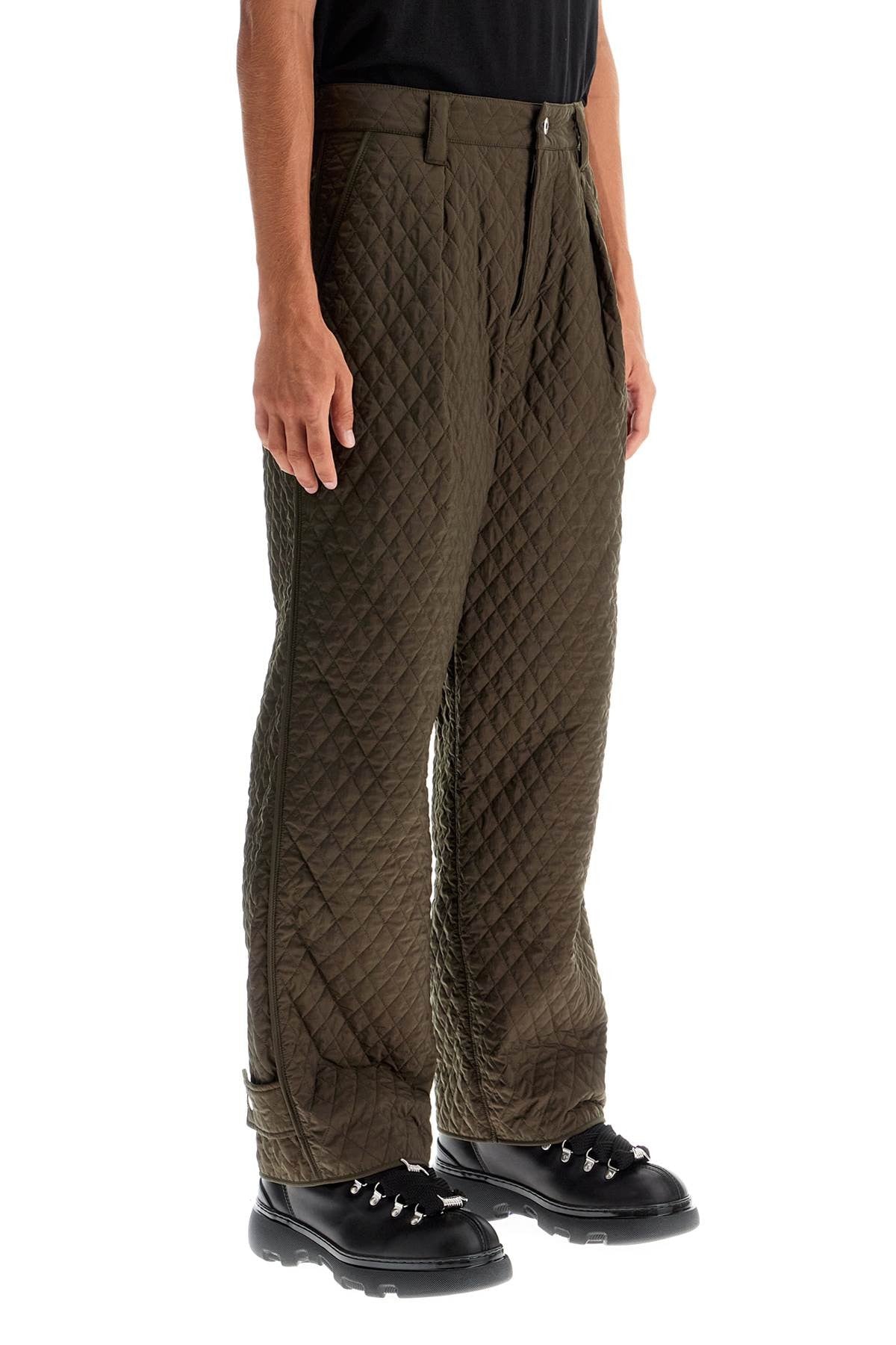 quilted nylon pants for