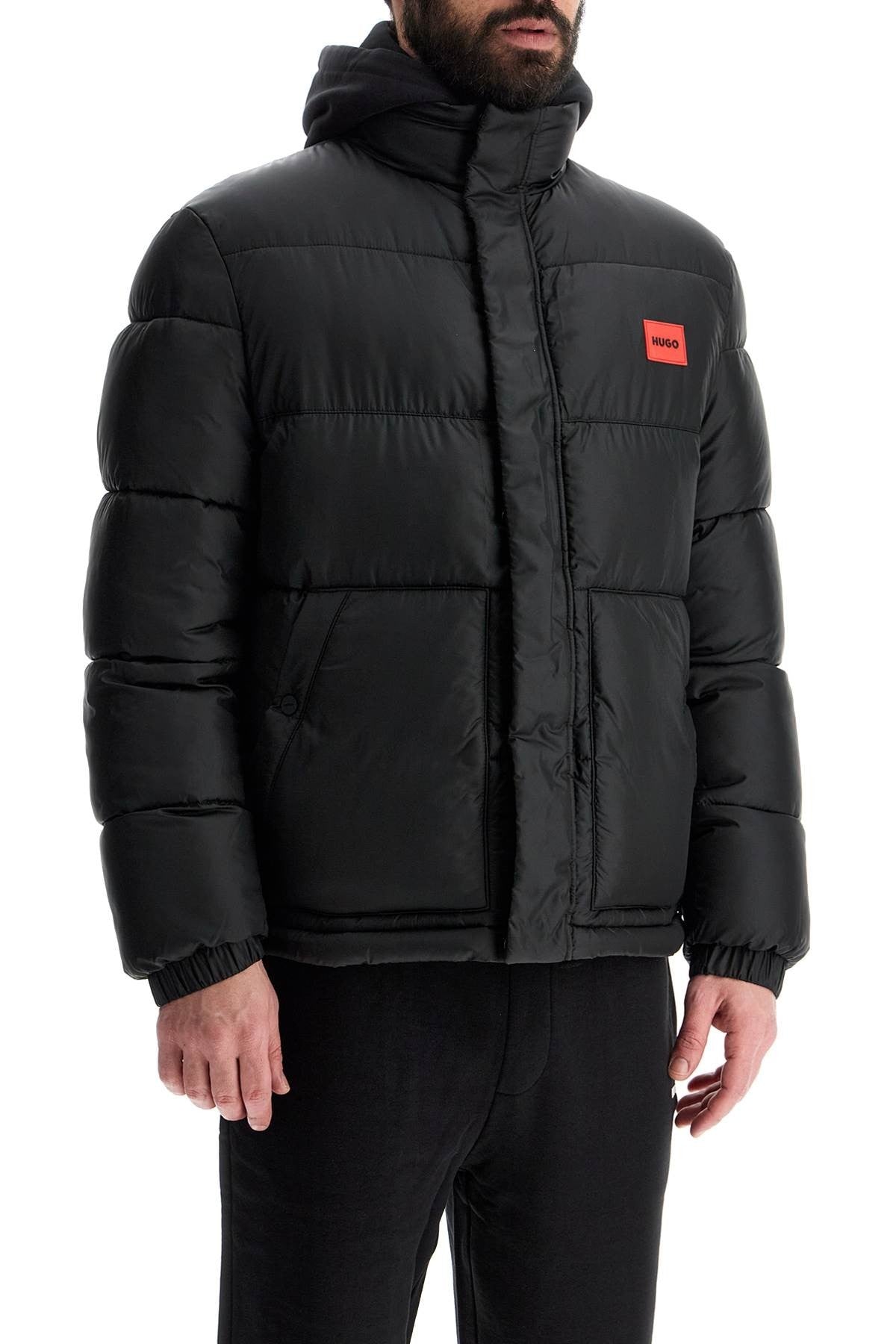 regular fit black puffer jacket