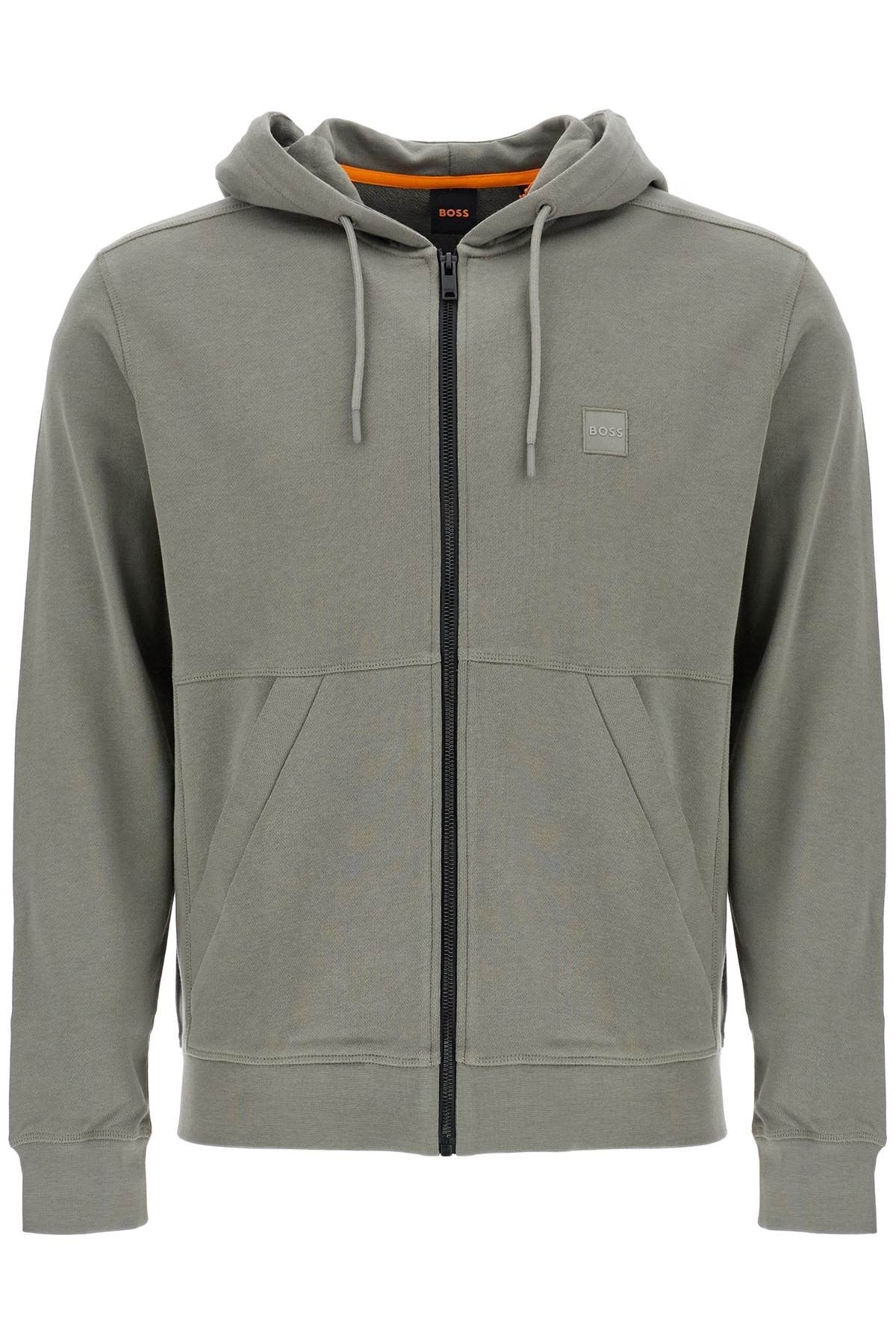 regular fit gray zip-up hoodie