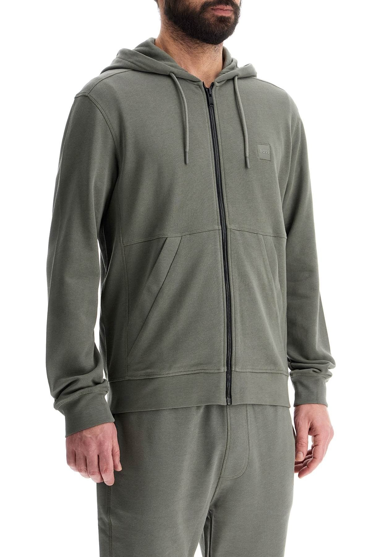 regular fit gray zip-up hoodie