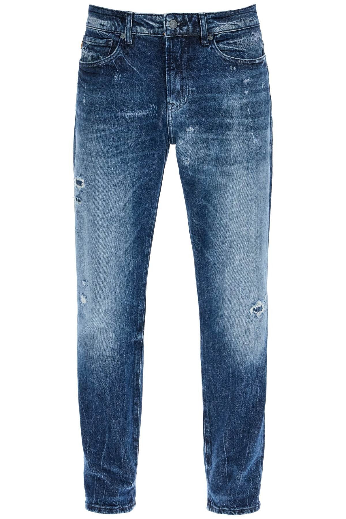 regular fit turquoise jeans with faded effect