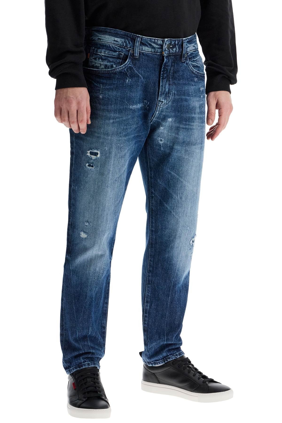 regular fit turquoise jeans with faded effect