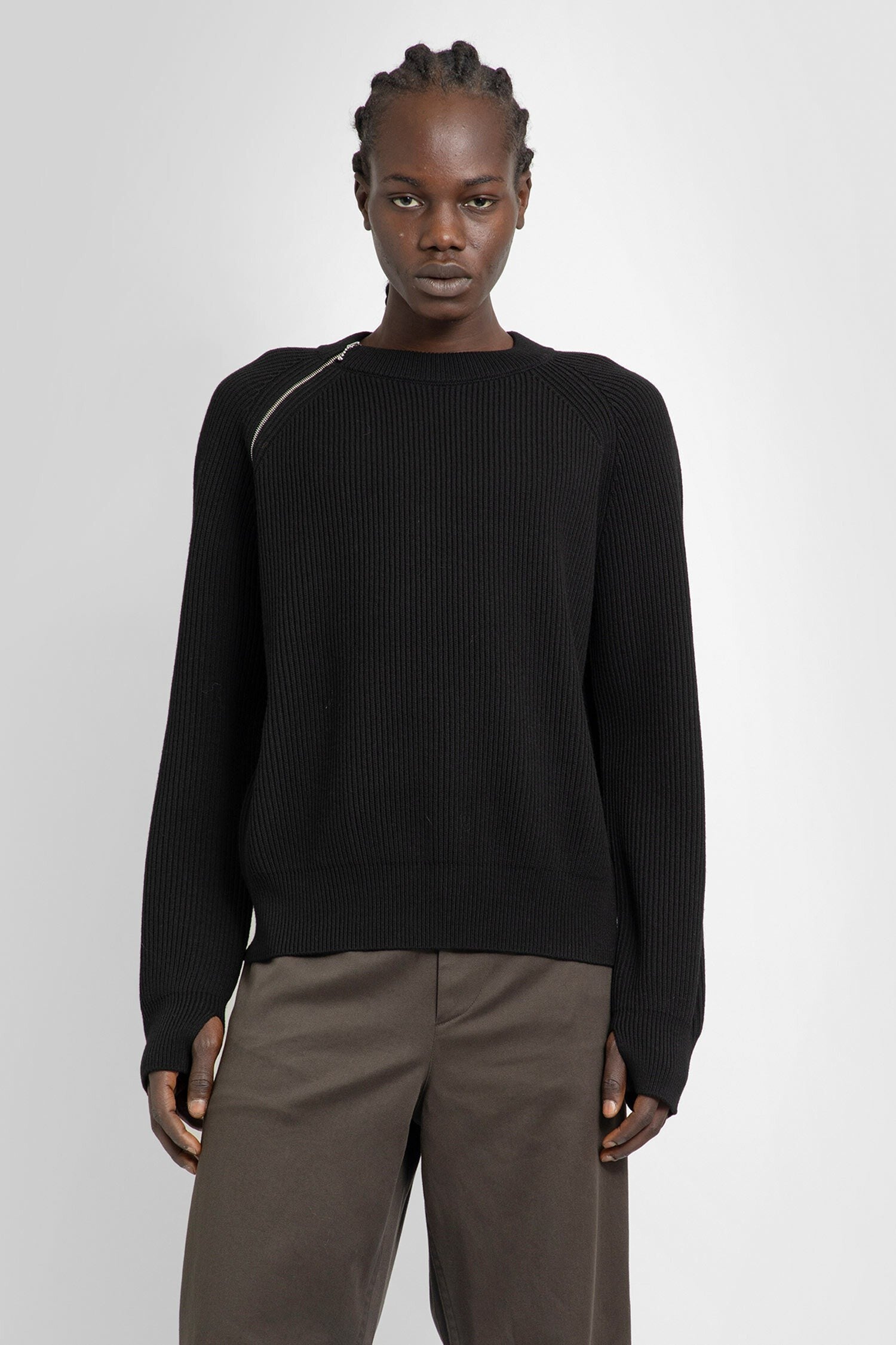 Rib Knit Wool Sweater