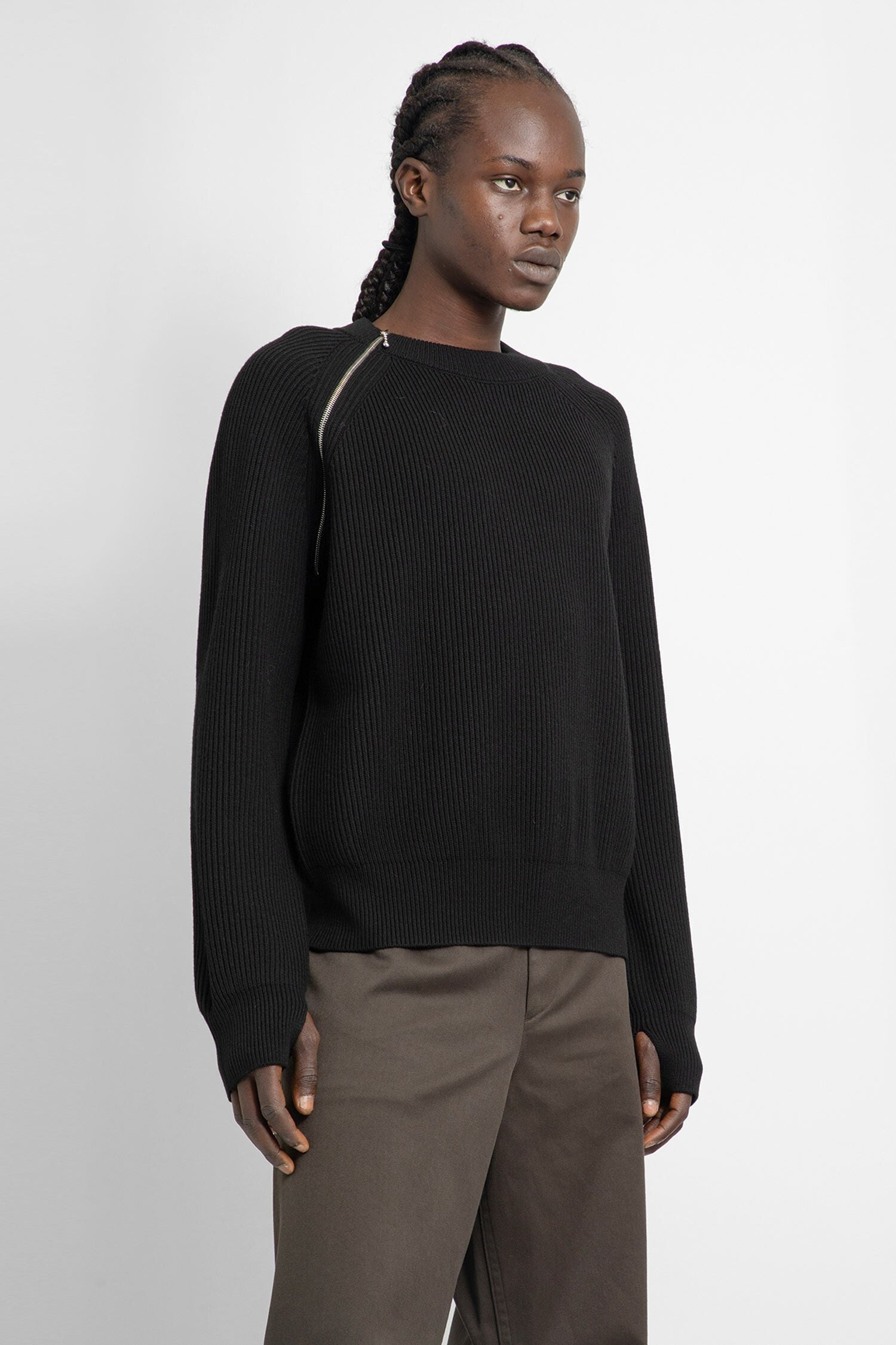 Rib Knit Wool Sweater