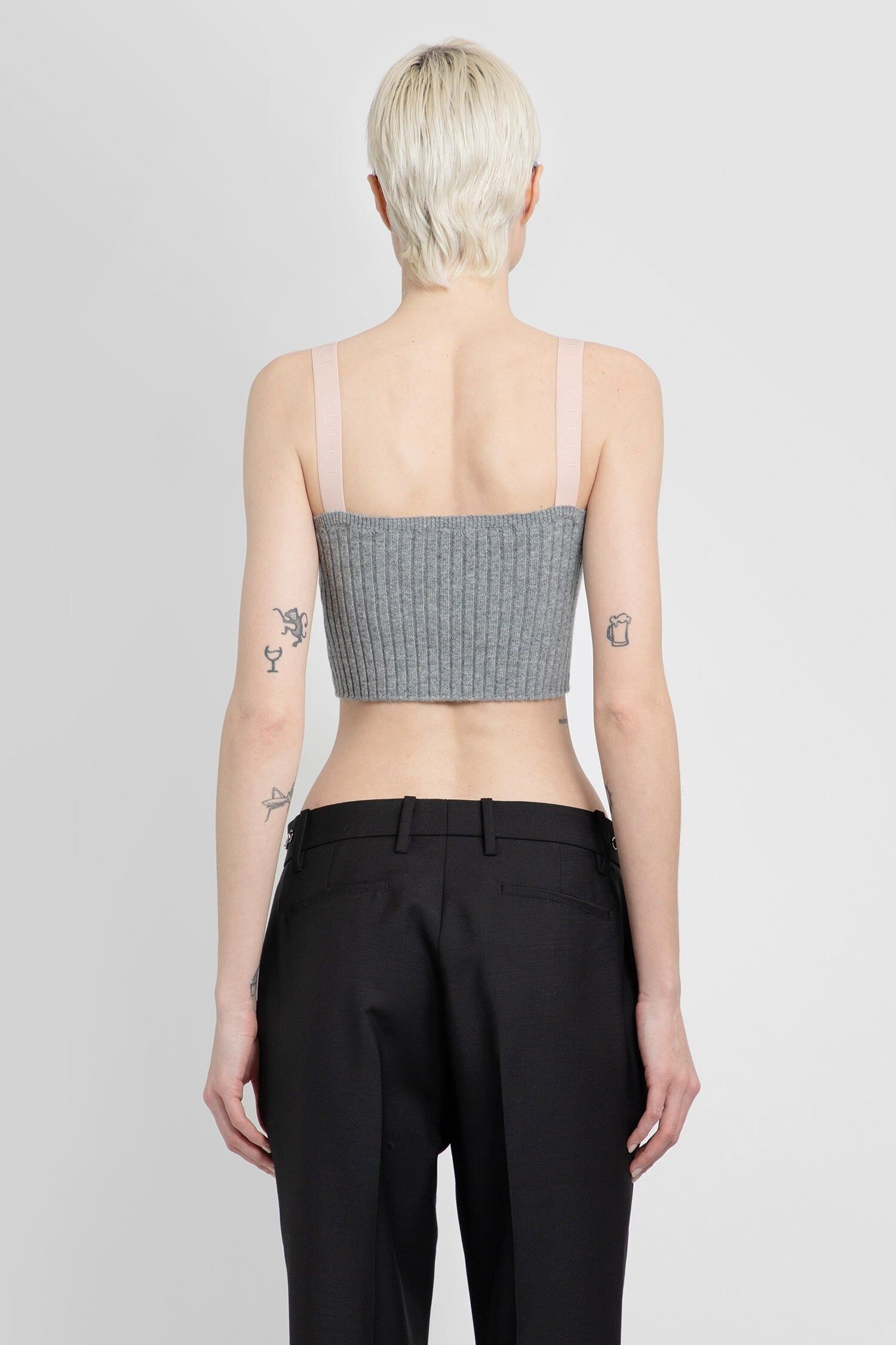 Ribbed-Knit Wool Crop Top