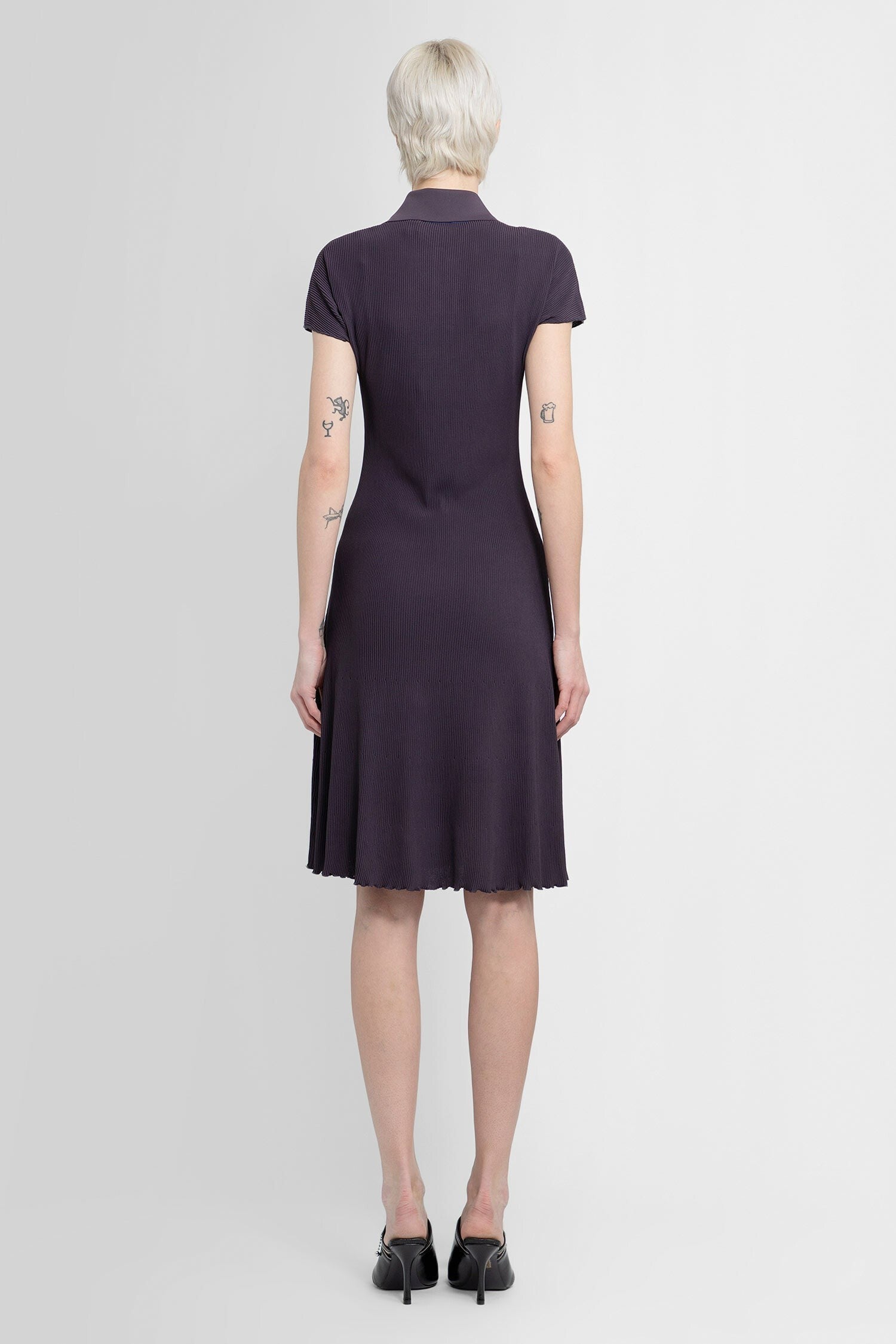 Ribbed Stretch Viscose Midi Dress