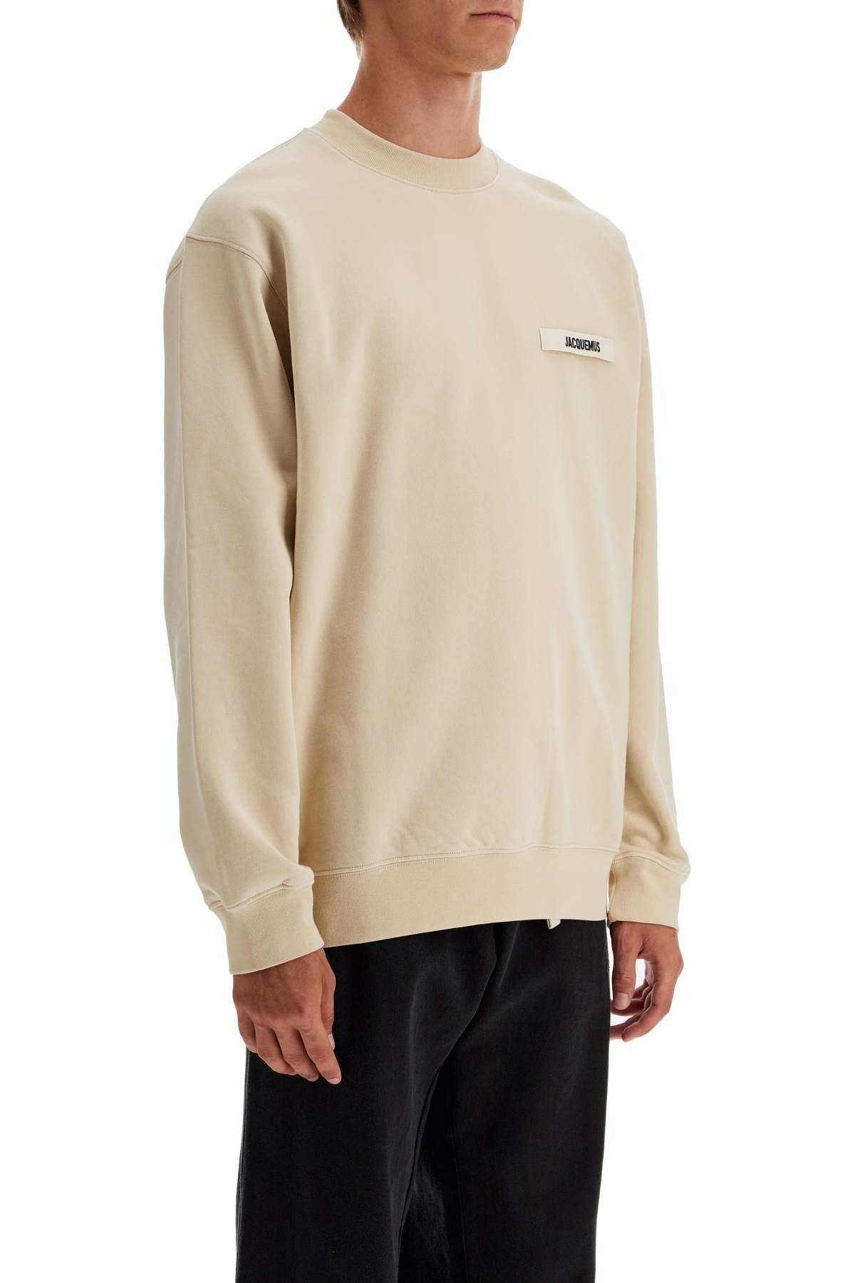 'round neck sweatshirt with gros grain