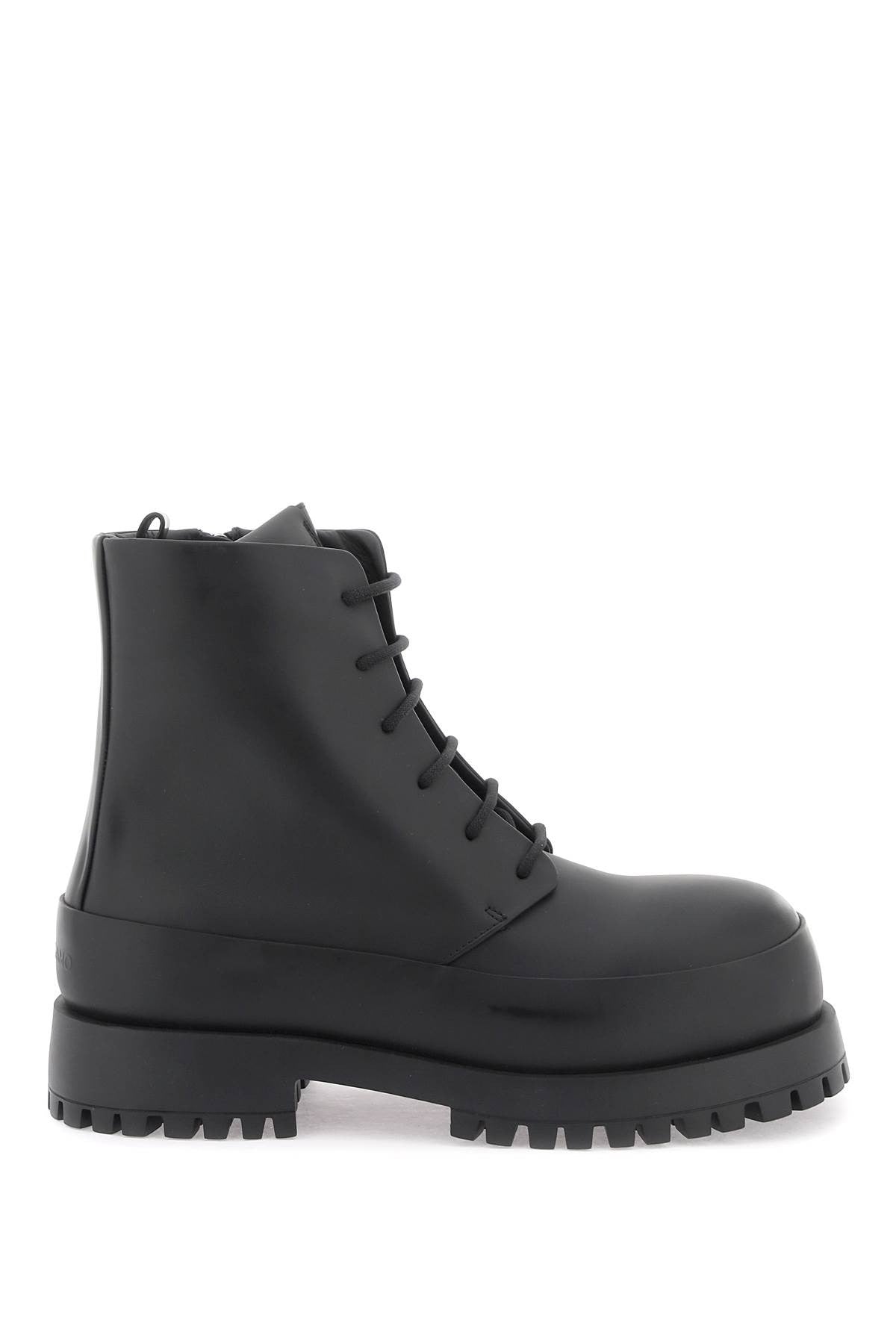 Rubberized Leather Combat Boots