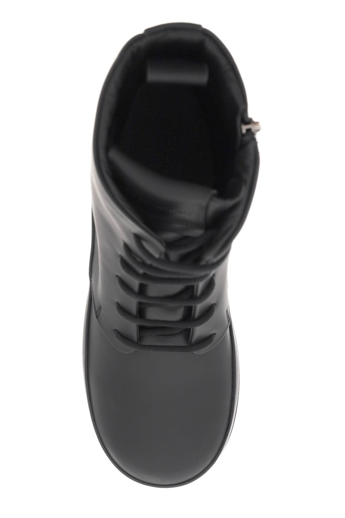 Rubberized Leather Combat Boots