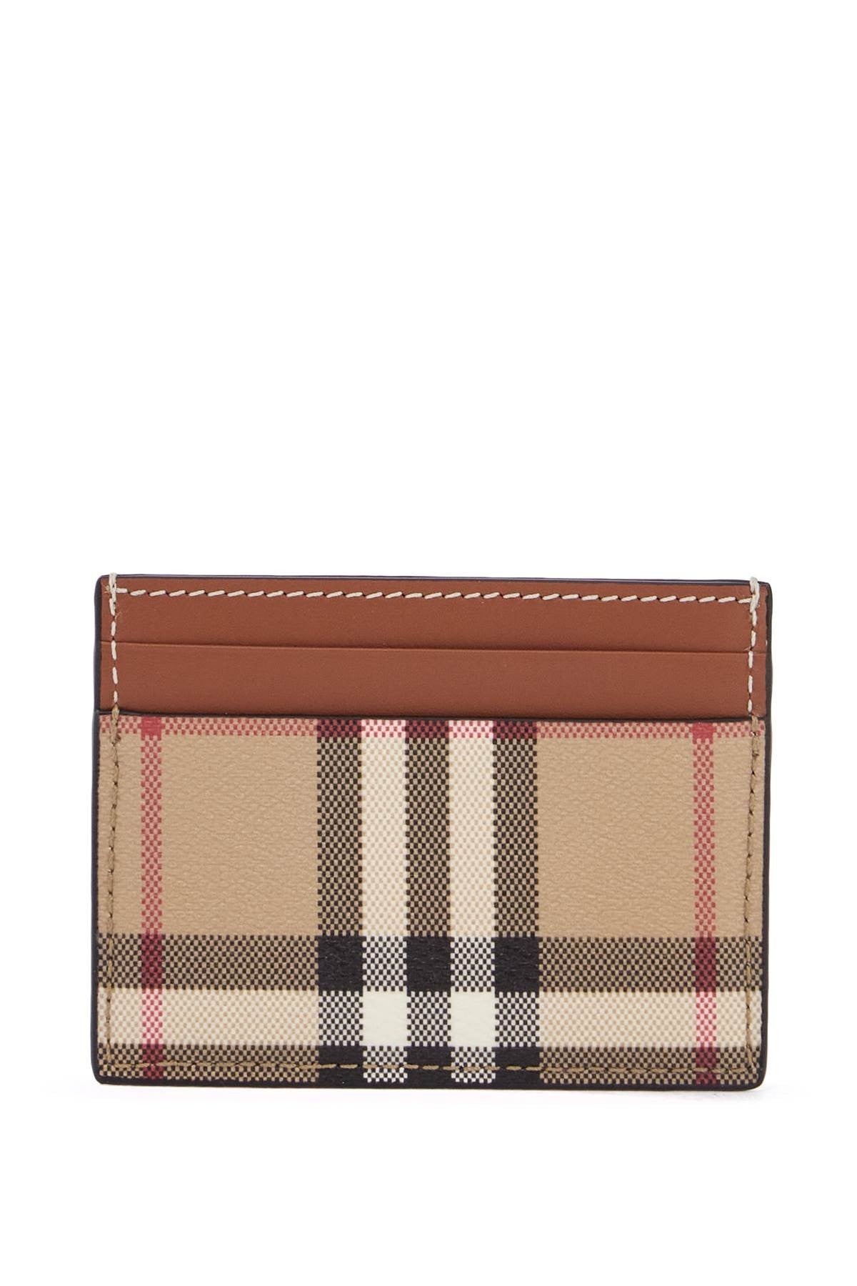 sandon dfc wallet in beige brown leather and tartan