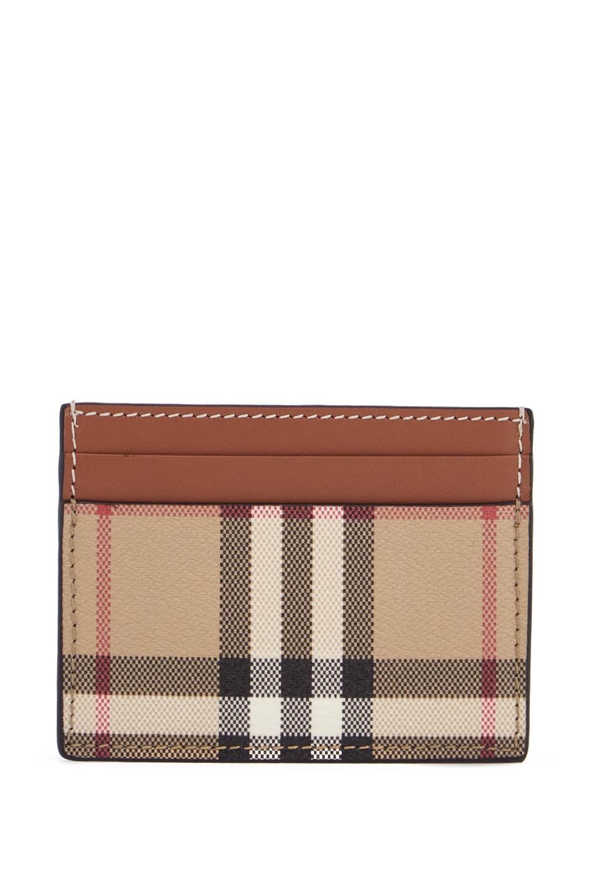 sandon dfc wallet in beige brown leather and tartan