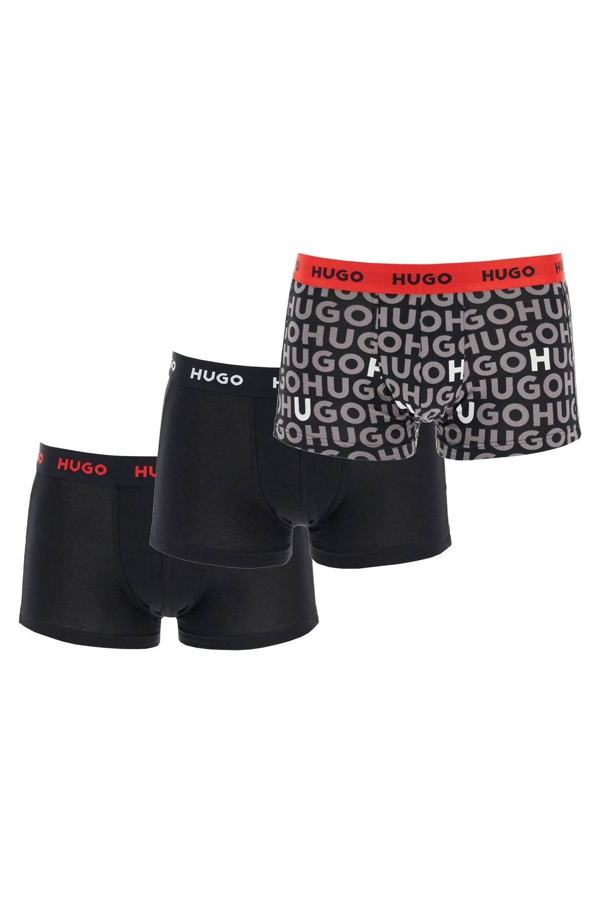 set di 3 boxer in cotone nero comodi con logo