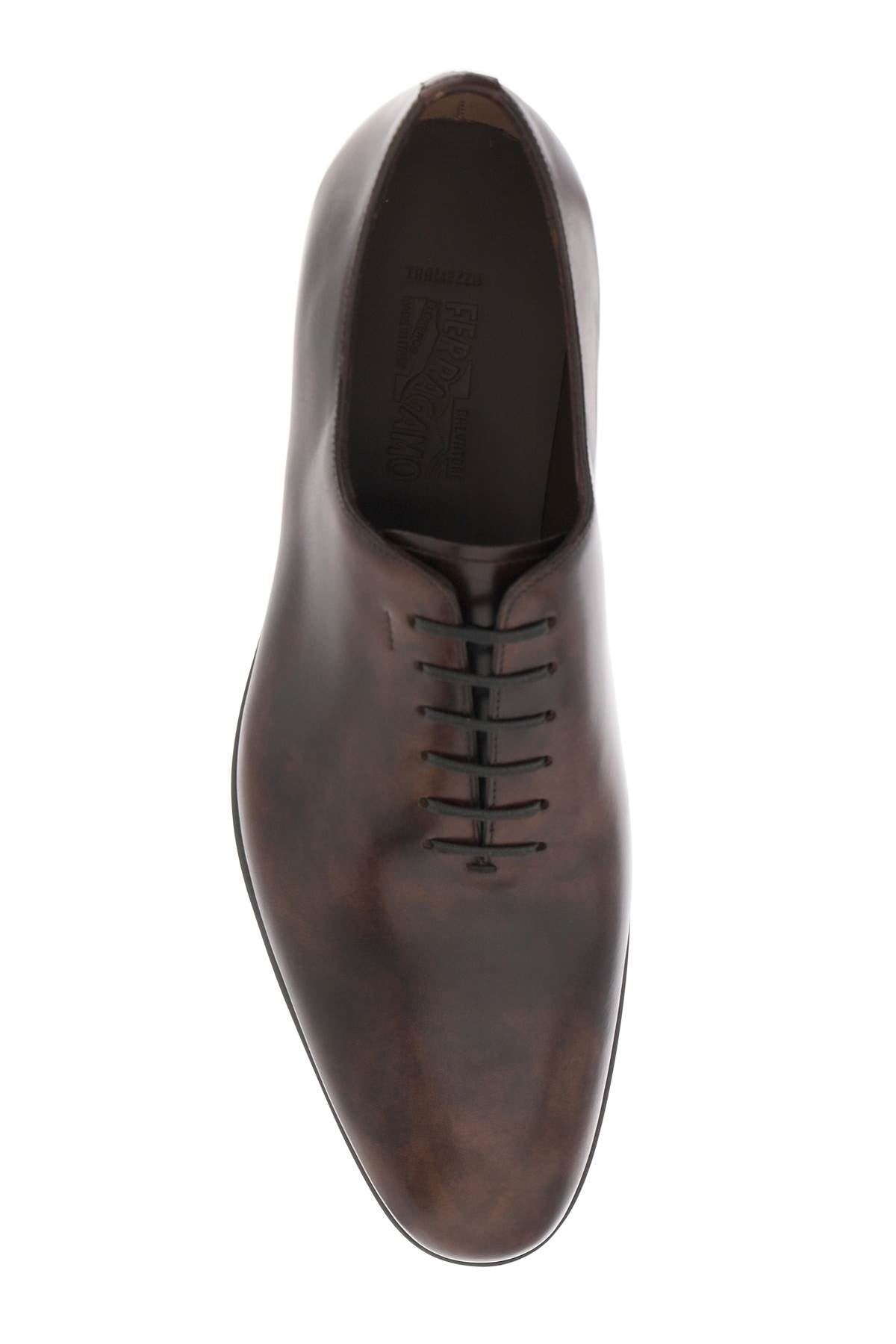 shiny leather oxford lace-ups