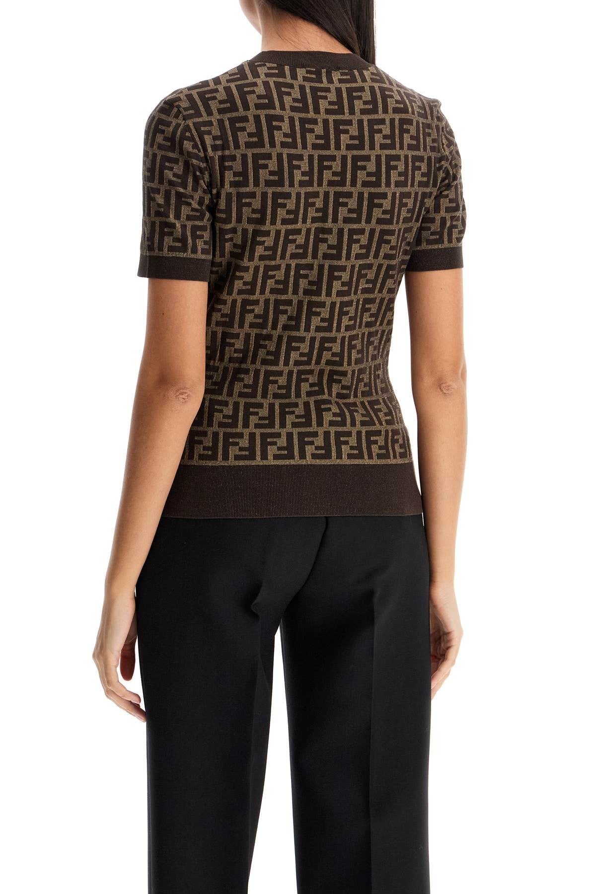 Short-Sleeved Knit Top With Ff