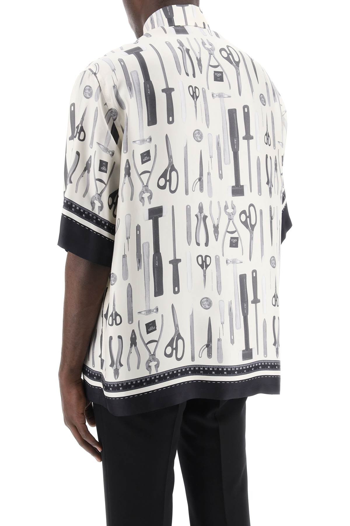 short-sleeved silk shirt for